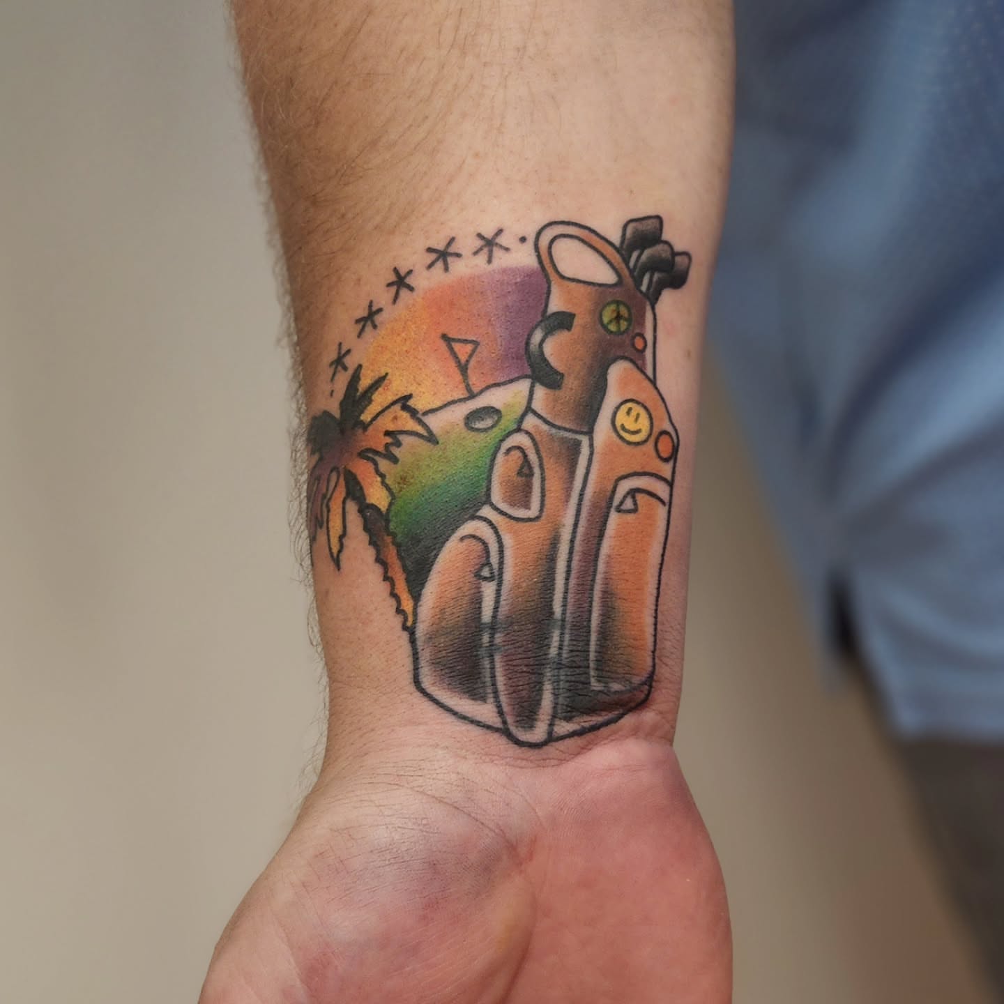 Motorcycle new school tattoo on the forearm by Sonya ๐ฟ๐ธ๐พ