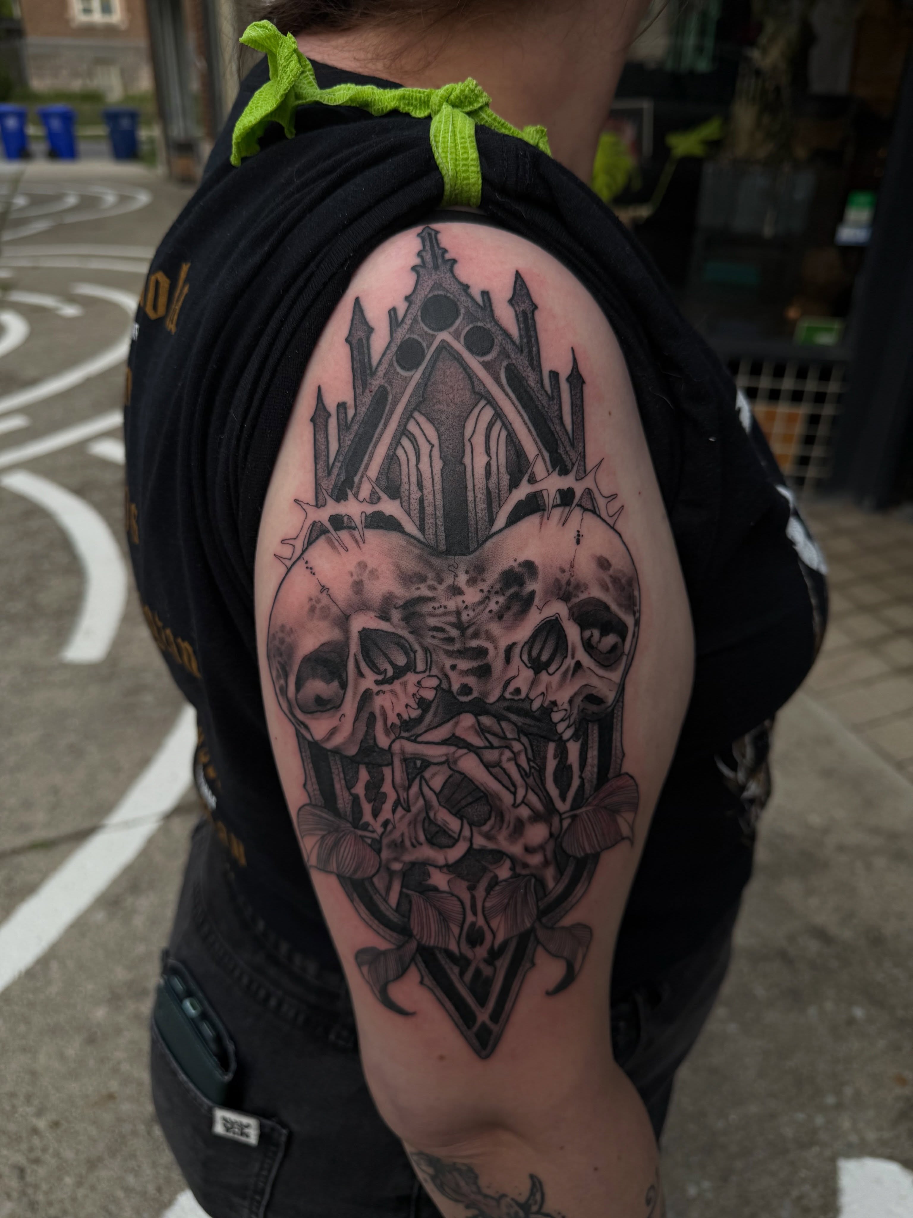 Tattoo by @tattoosbydingle — black_and_grey, dark_realism