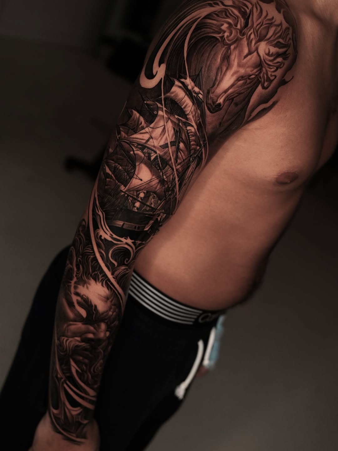 Tattoo by @_hello_vas โ realism, black_and_grey