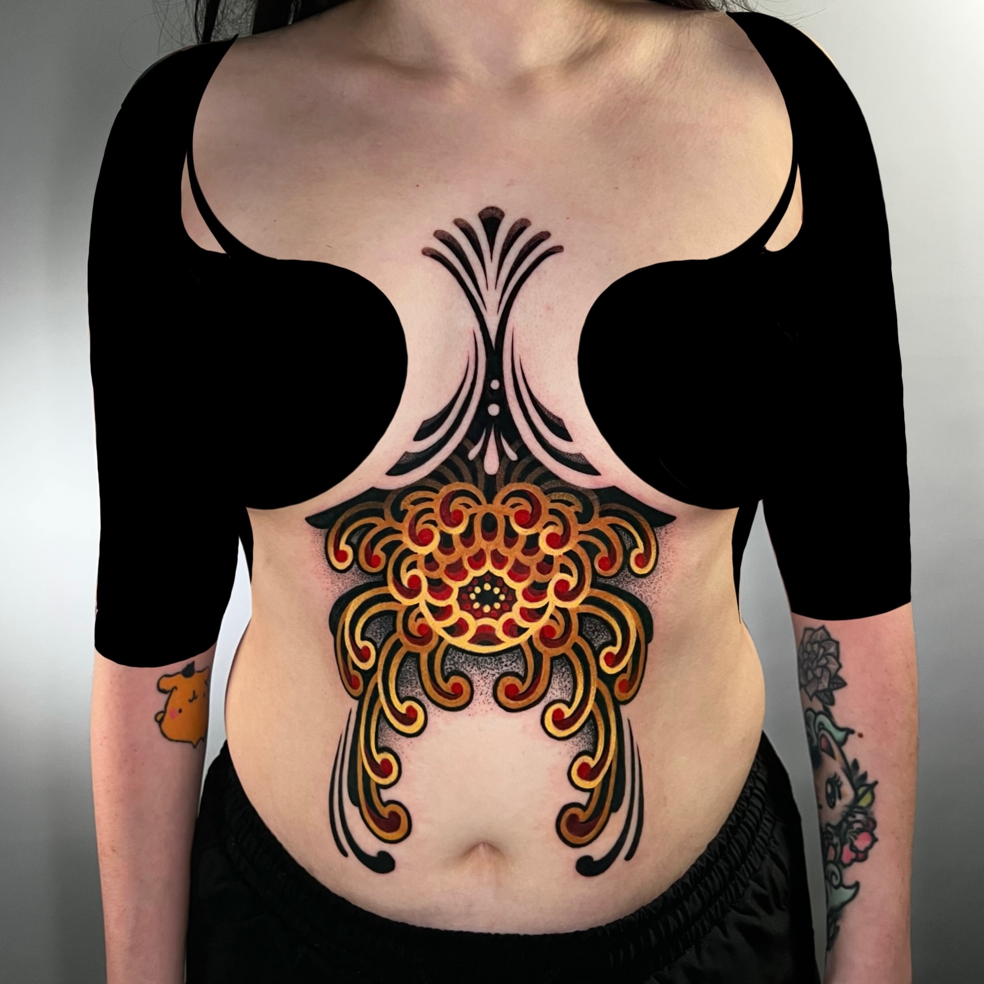Tattoo by @handshakesnaketattoos — dotwork, ornamental