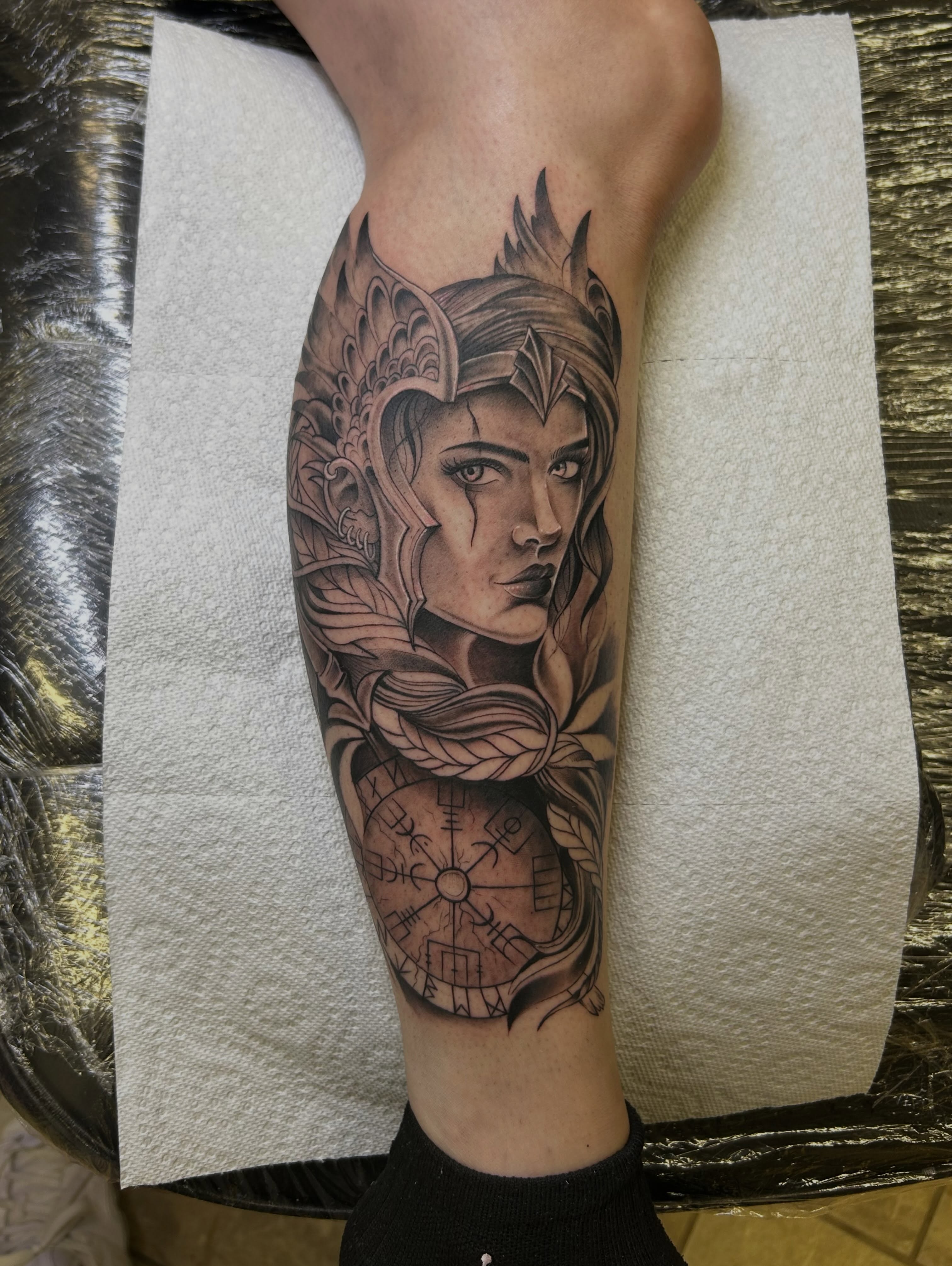 Elf warrior realism tattoo on the forearm by Denis Morello de Castro, South River, New Jersey