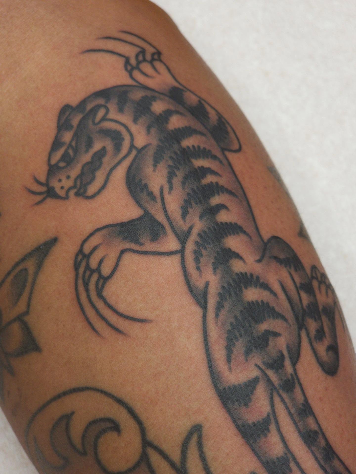Tattoo by @claytontattooer — black_and_grey