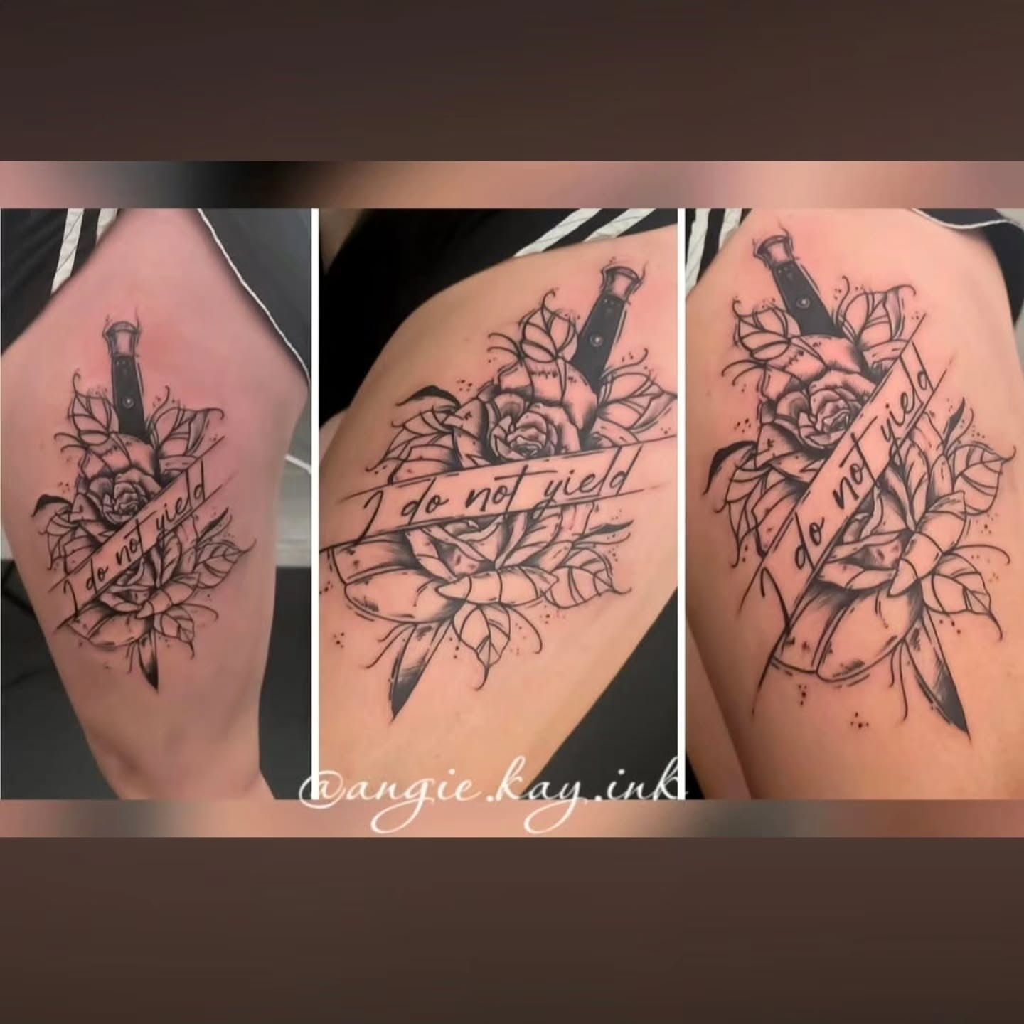 Tattoo by @angie.kay.ink — black_and_grey, neo_traditional