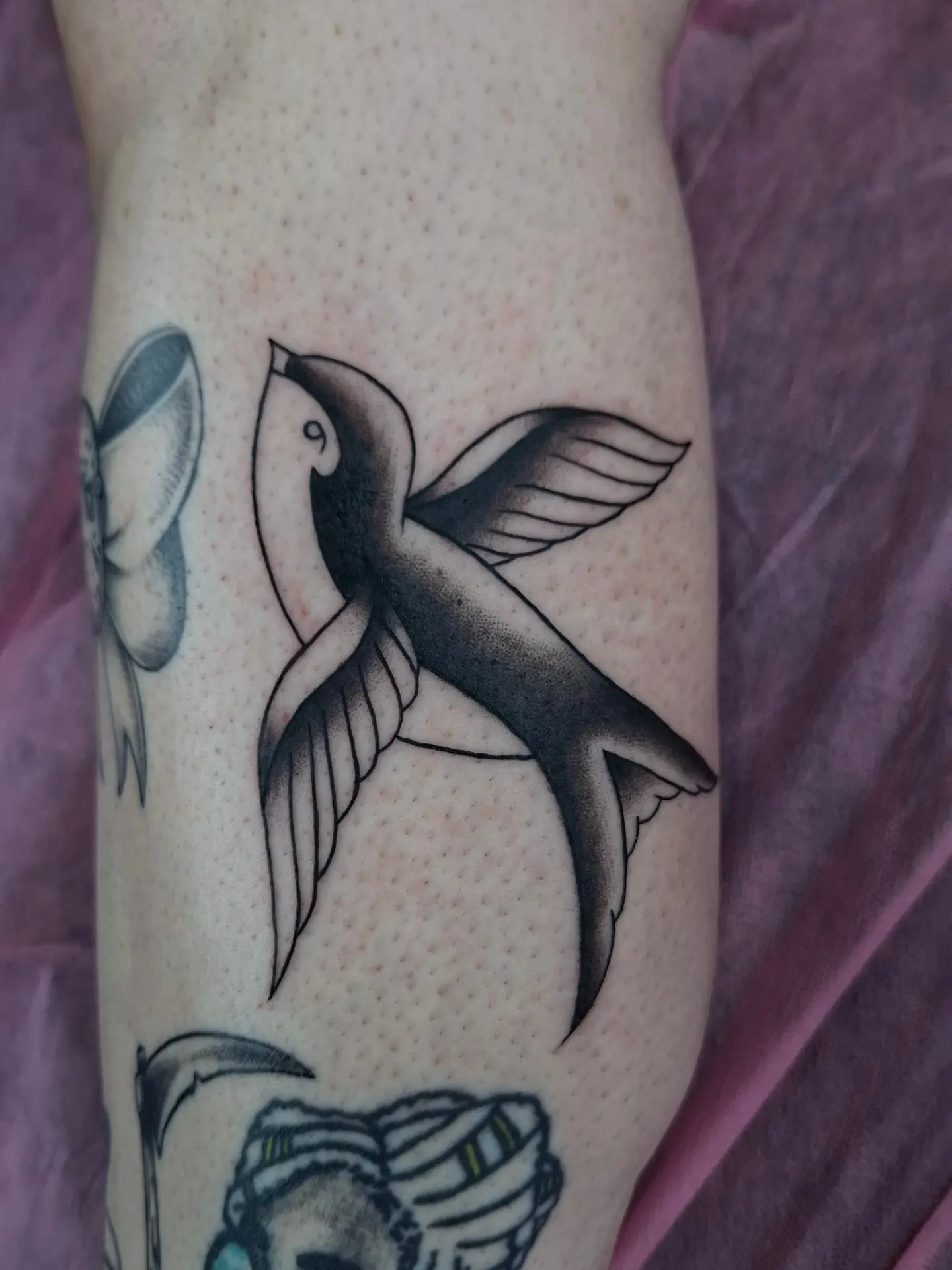 Bird black and grey tattoo on the forearm by ꧁༺𝔅𝔦𝔤 ℭ𝔥𝔲𝔫𝔤𝔲𝔷༻꧂, San Diego, California