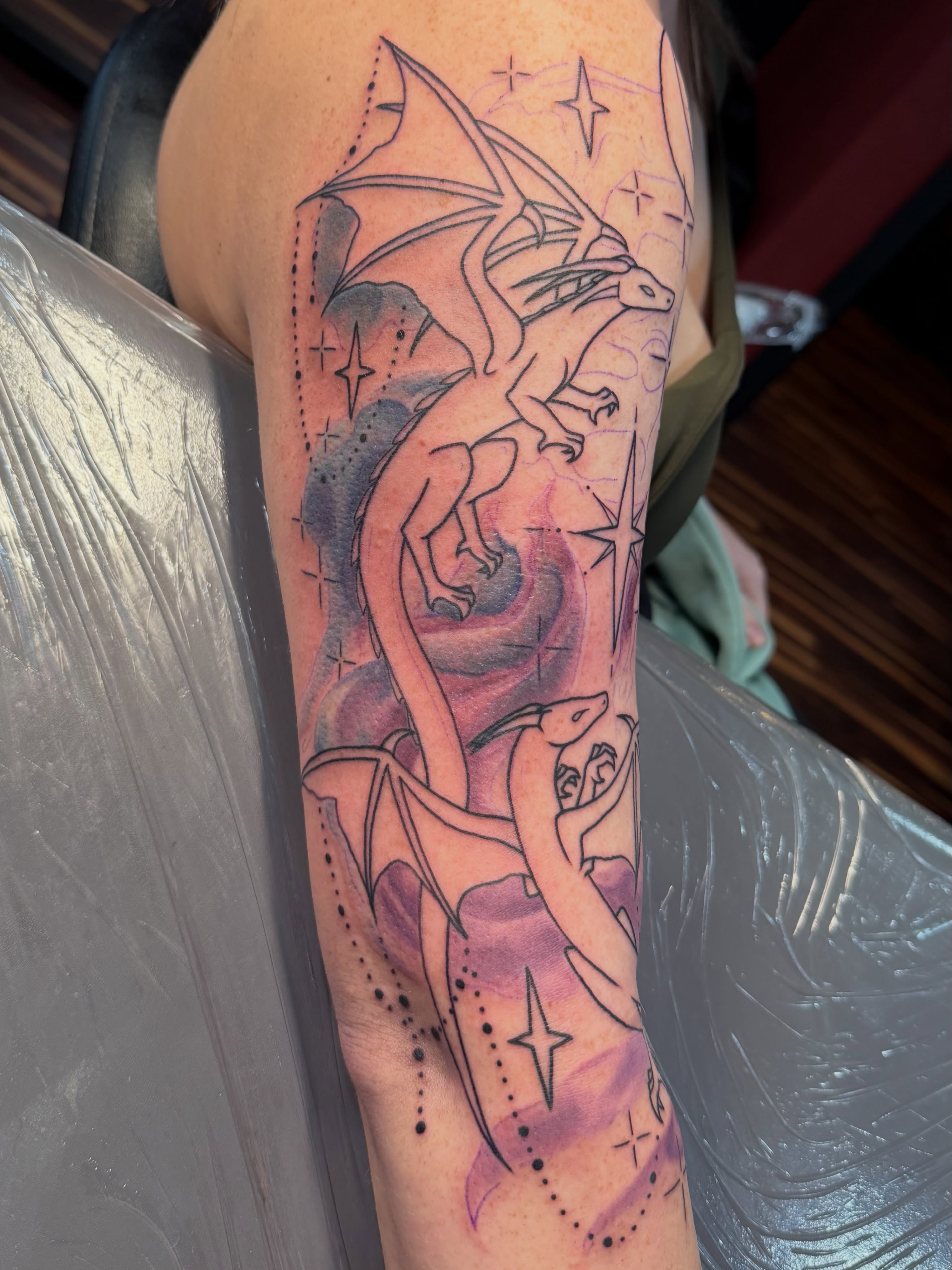 Tattoo by @tyannecherise — dotwork, watercolor