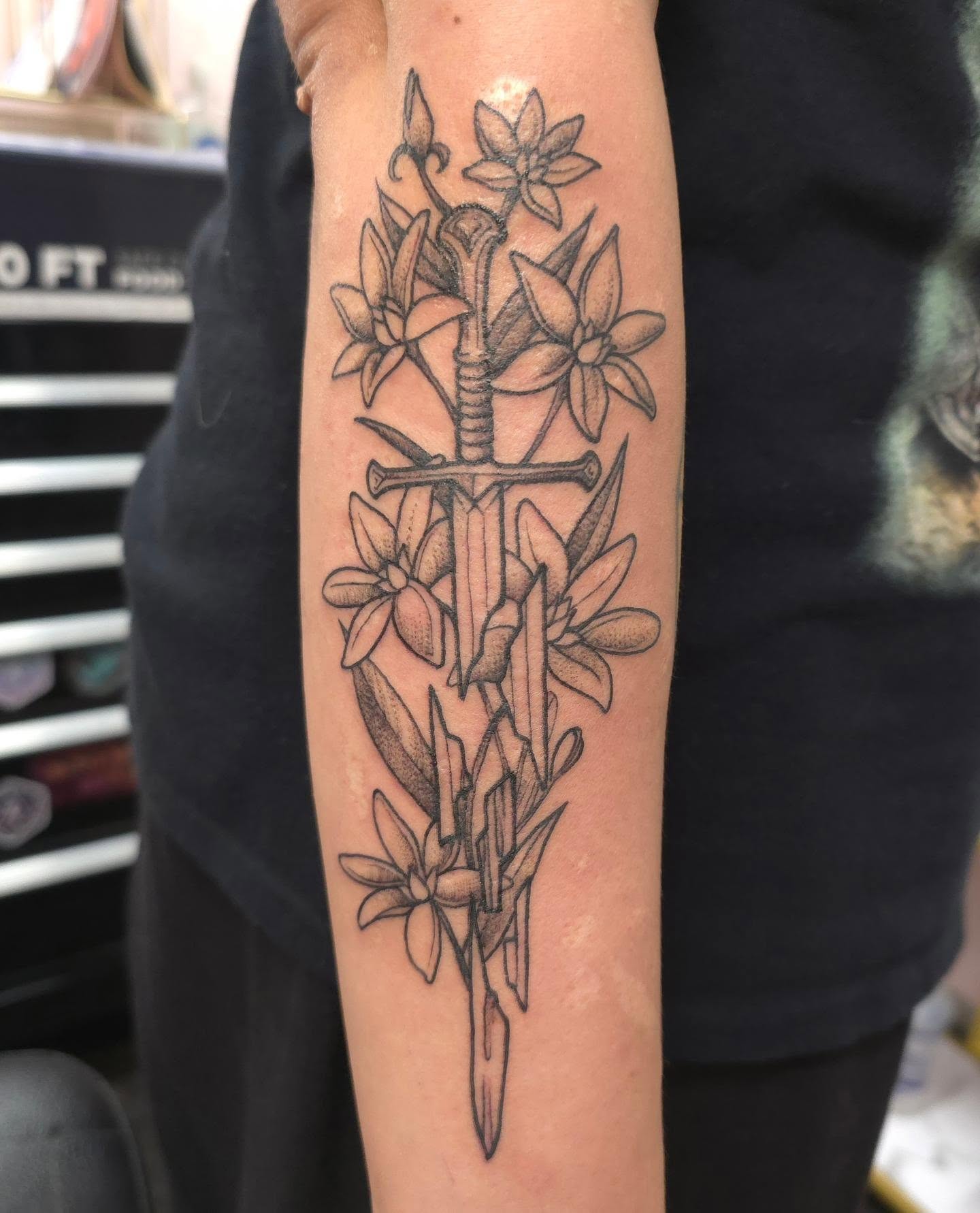 Tattoo by @littleshadowtattoos — black_and_grey