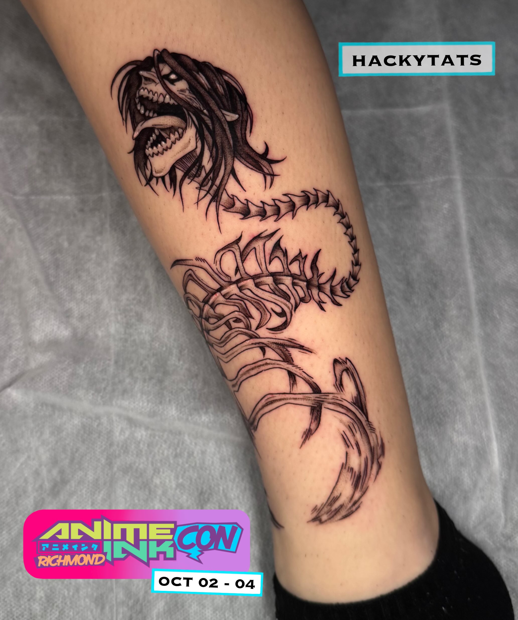 Tattoo by @hackytats — black_and_grey, realism