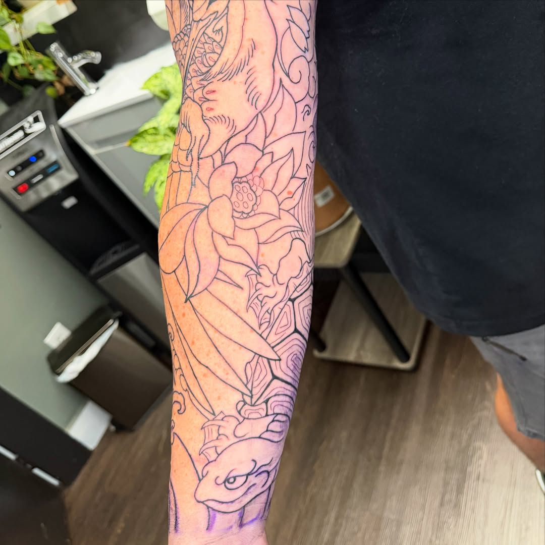 Tattoo by @afaulknertattoos — american_traditional, dotwork