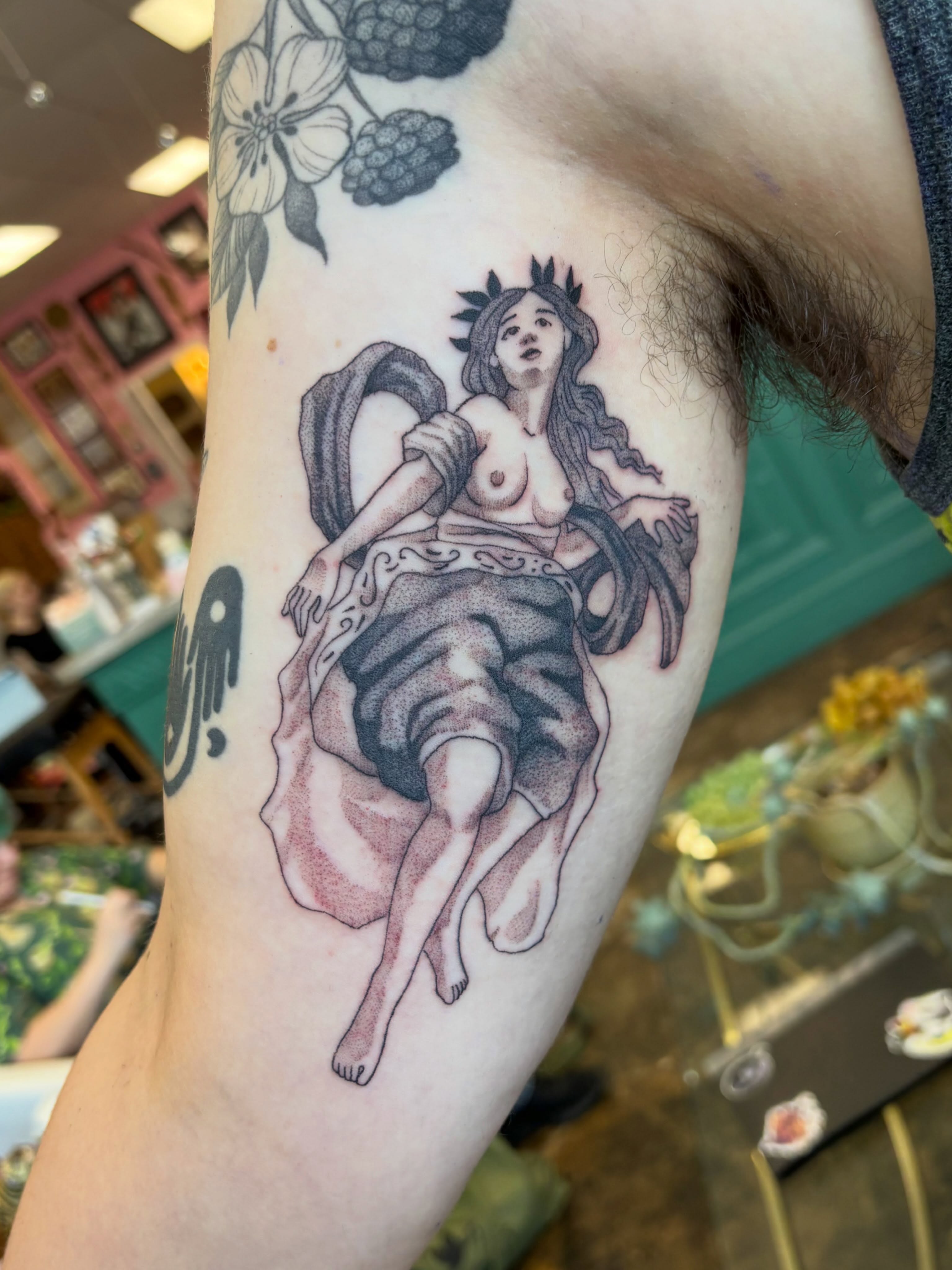 Tattoo by @beccabootattoos — black_and_grey