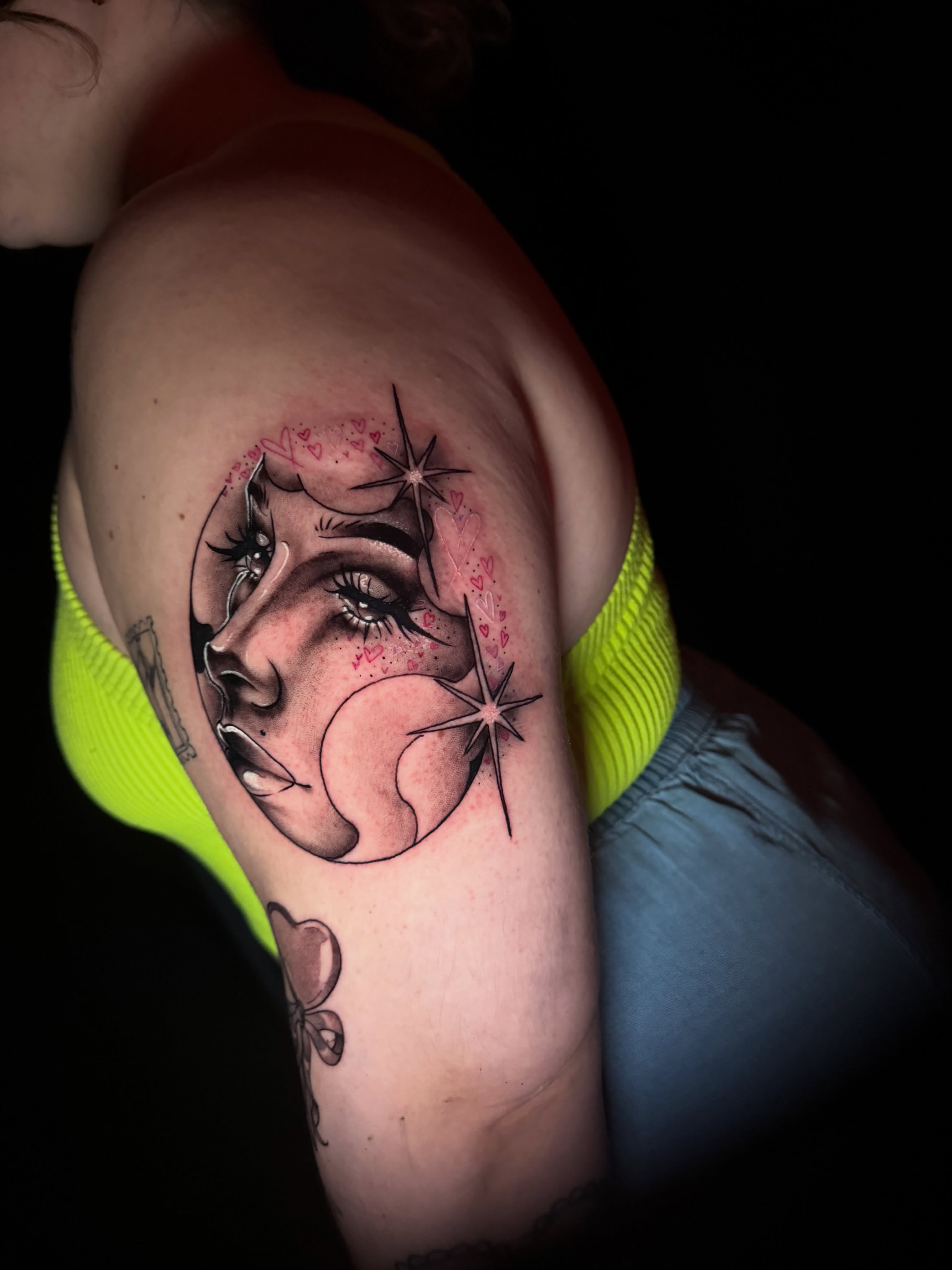 Tattoo by @tori_barkus — realism, dotwork