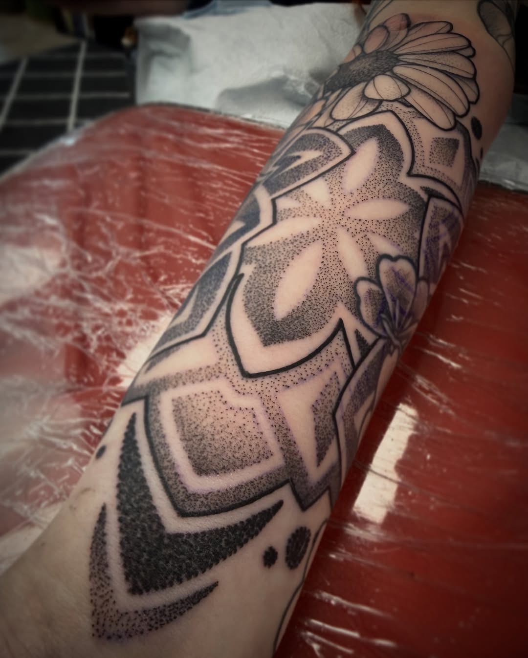 Tattoo by @artbytp — dotwork, geometric