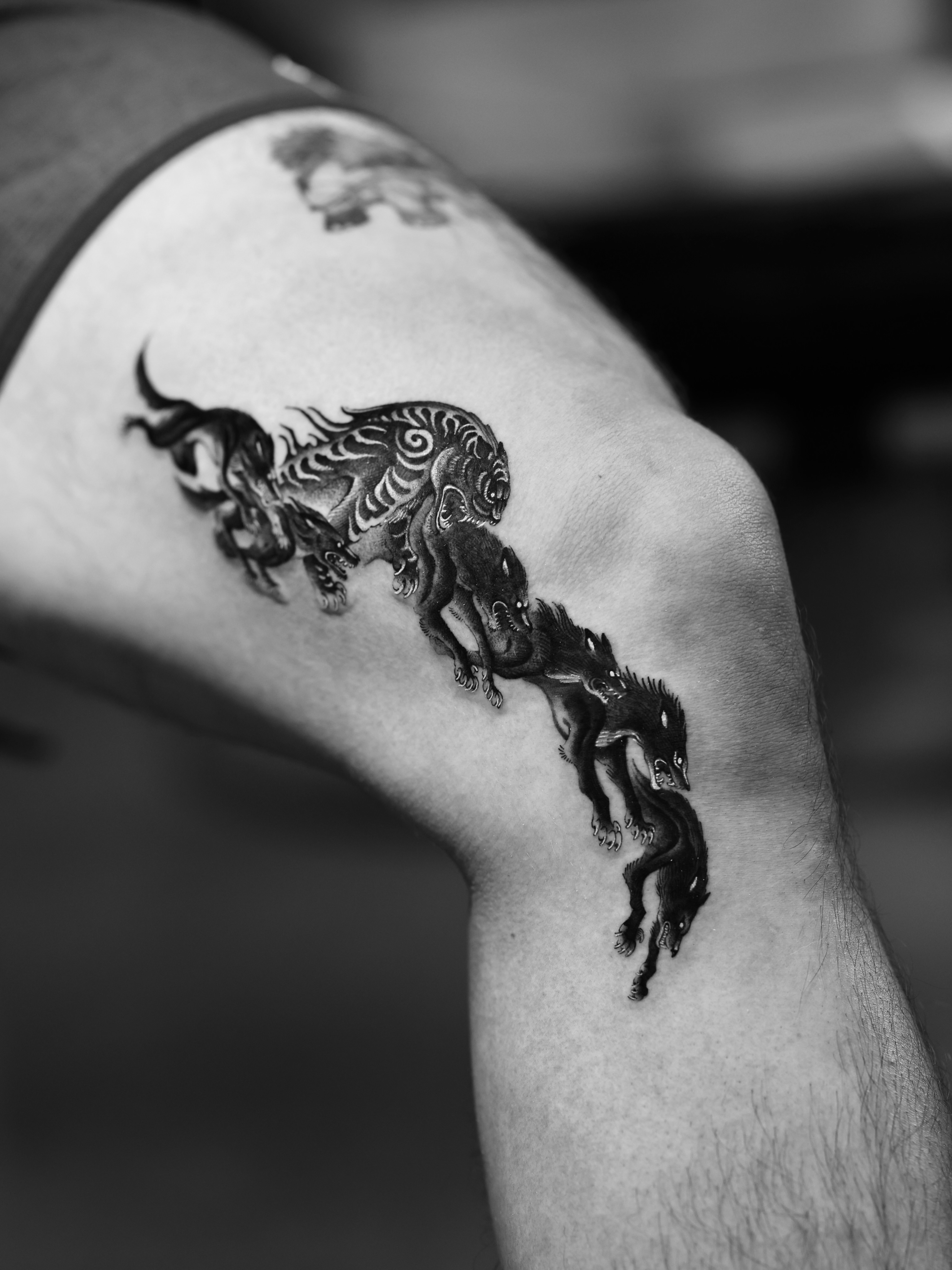 Dragon tribal tattoo on the forearm by 𝐆𝐑𝐄𝐄𝐃