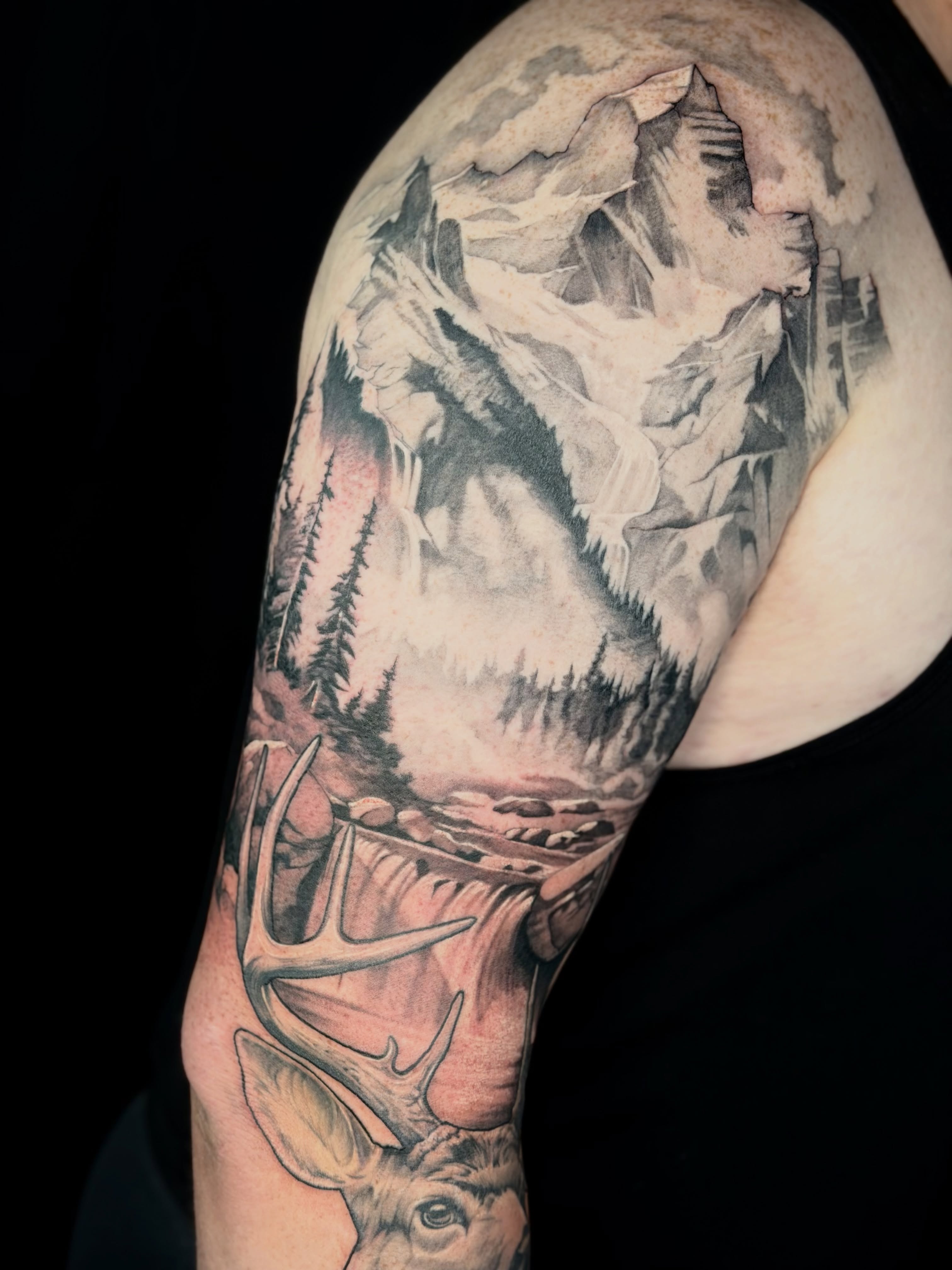 Tattoo by @apologies_tattoo_studios — realism, black_and_grey