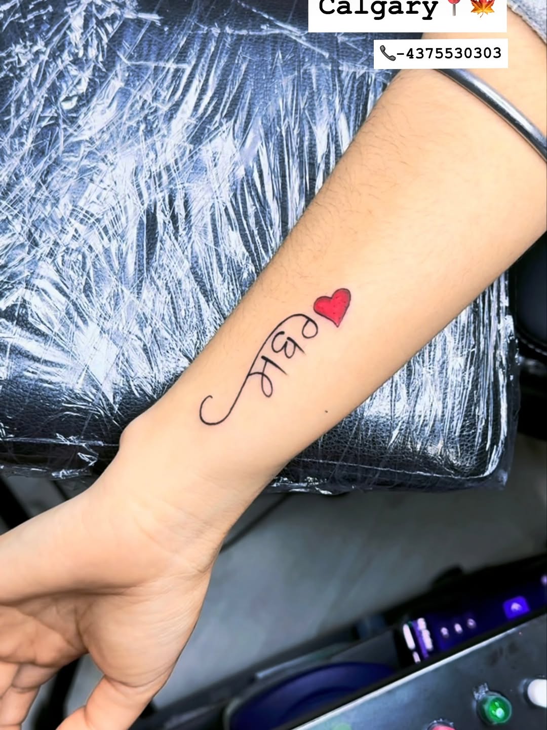Tattoo by @dilpreet_tattoos — lettering_script, fine_line