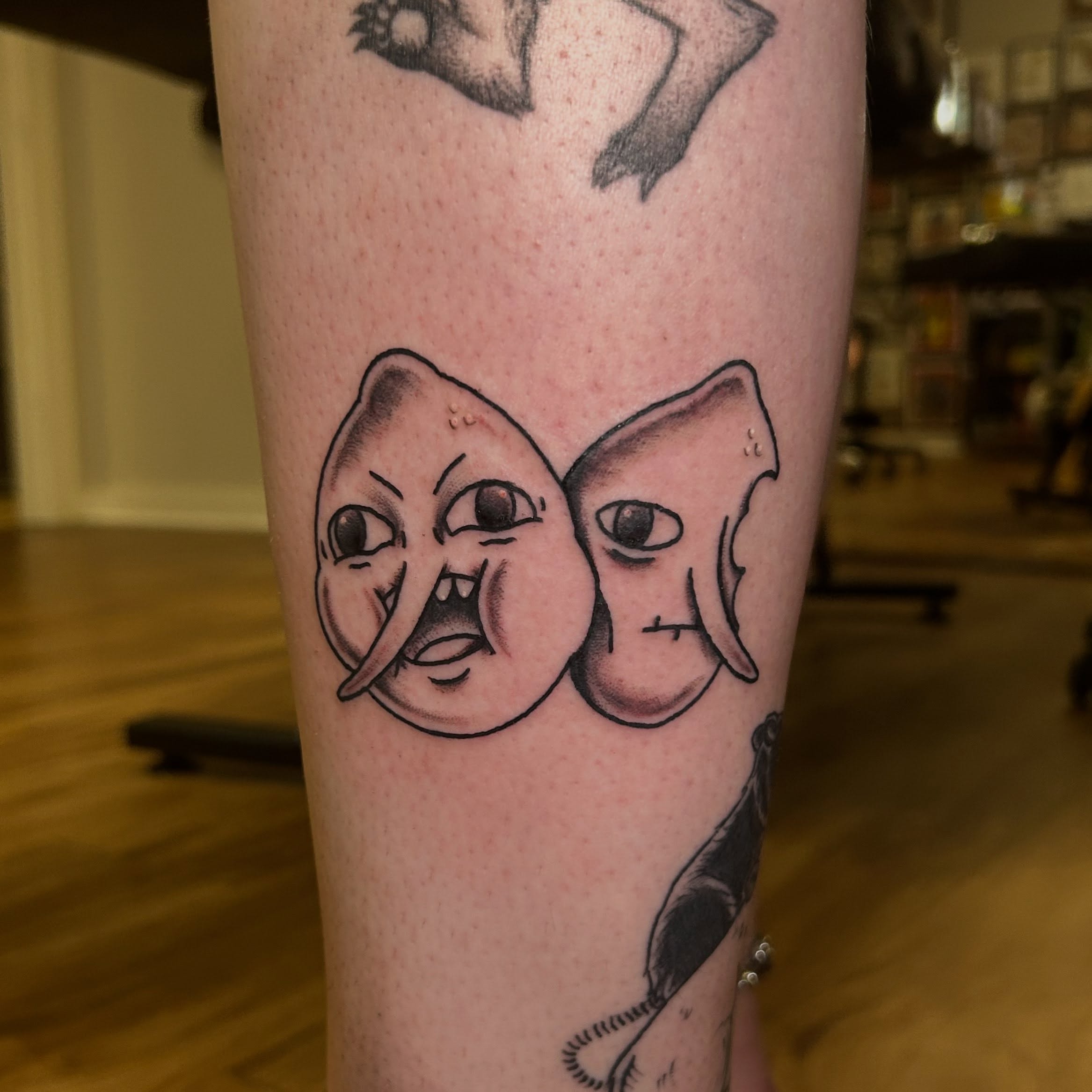Elephant faces black and grey tattoo on the forearm by Sarah π€π»