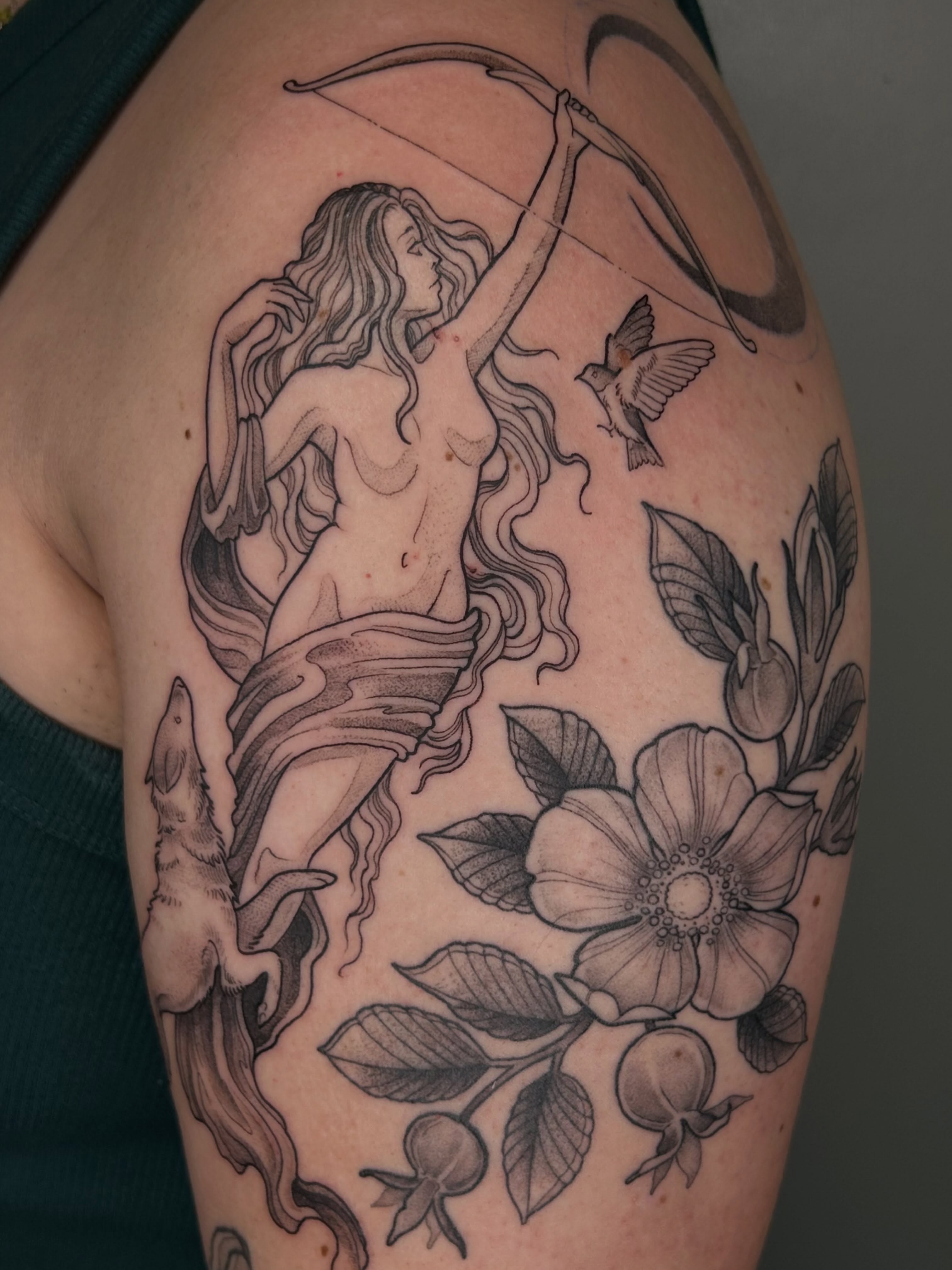 Tattoo by @gr3ywash — black_and_grey, realism
