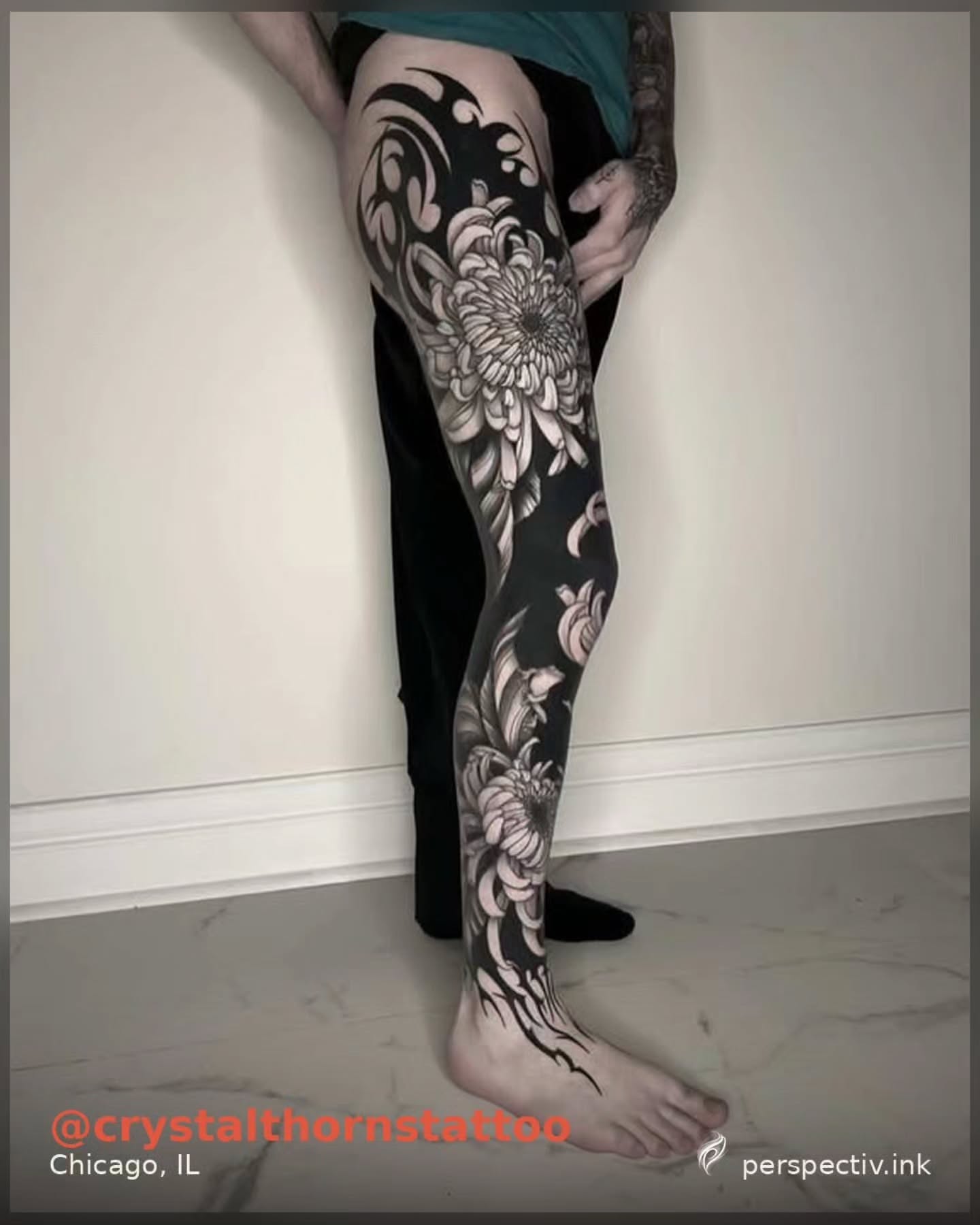 Tattoo by @perspectivink — black_and_grey