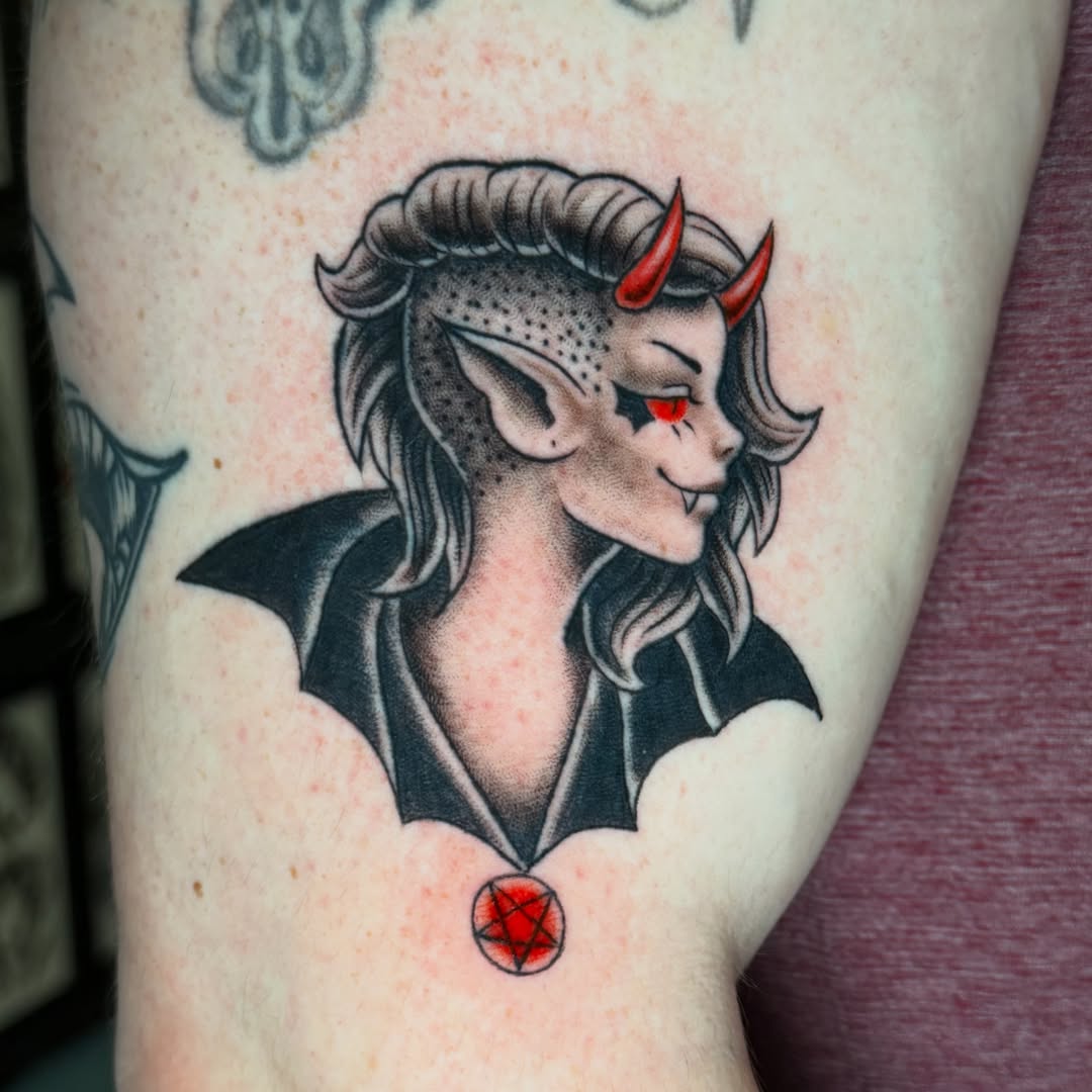 Tattoo by @inkyfruits — dotwork, dark_realism