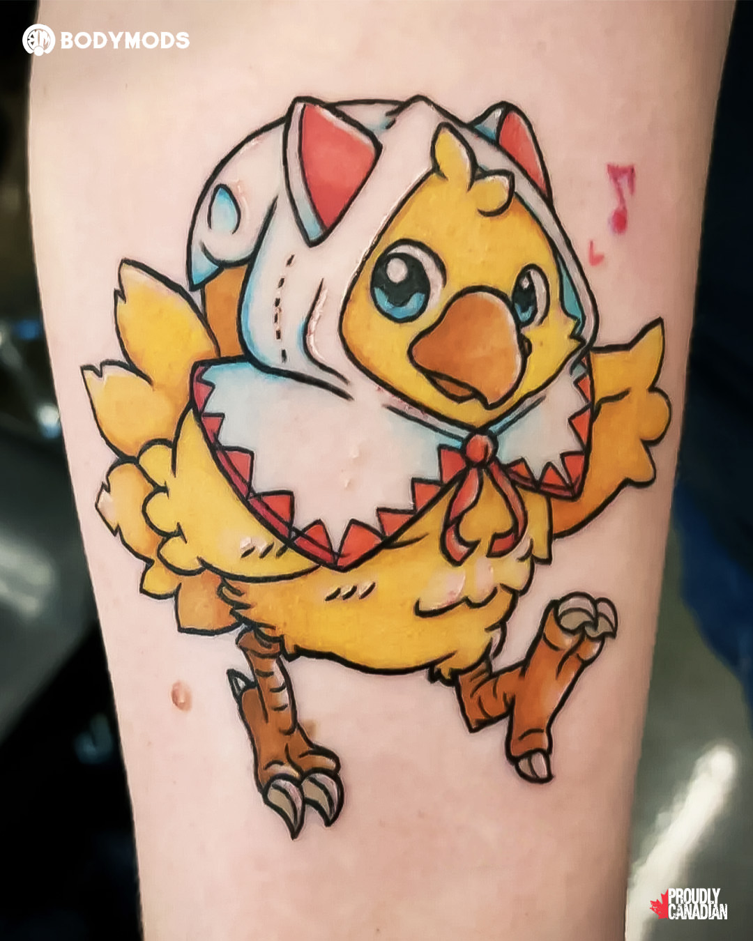 Chicken geometric tattoo on the forearm by Meghan Hounsell