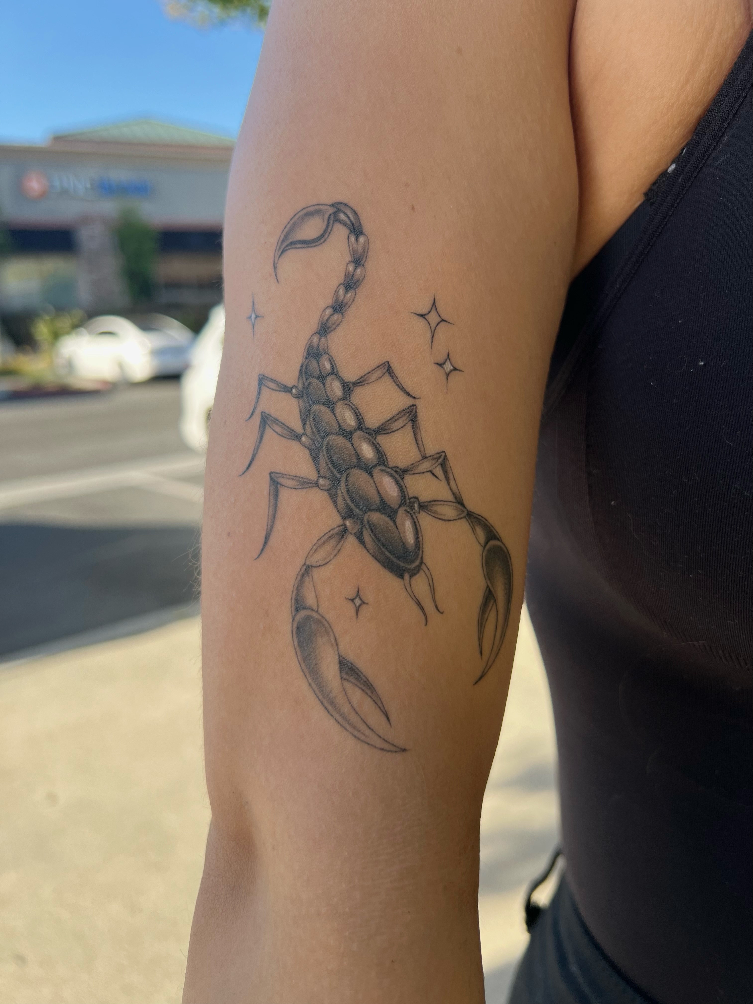 Scorpion black and grey tattoo on the forearm by ๐ฏ๐๐๐๐๐๐๐๐ ๐ฒ๐๐๐๐๐๐๐ โ โ๐พ๐๐ฎ๐ด๐ฌโ โ