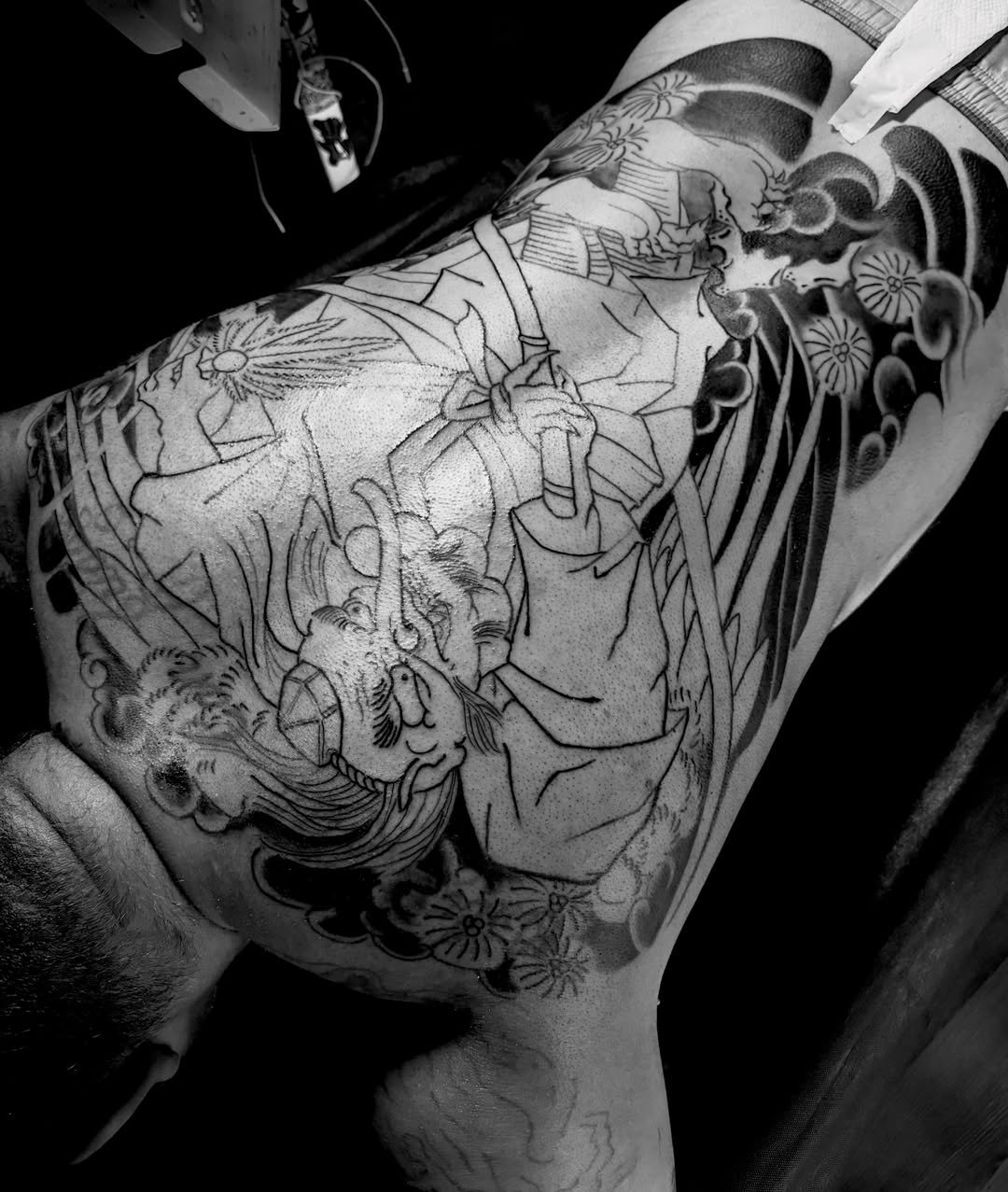 Samurai warrior japanese irezumi tattoo on the shoulder by Noah Morris