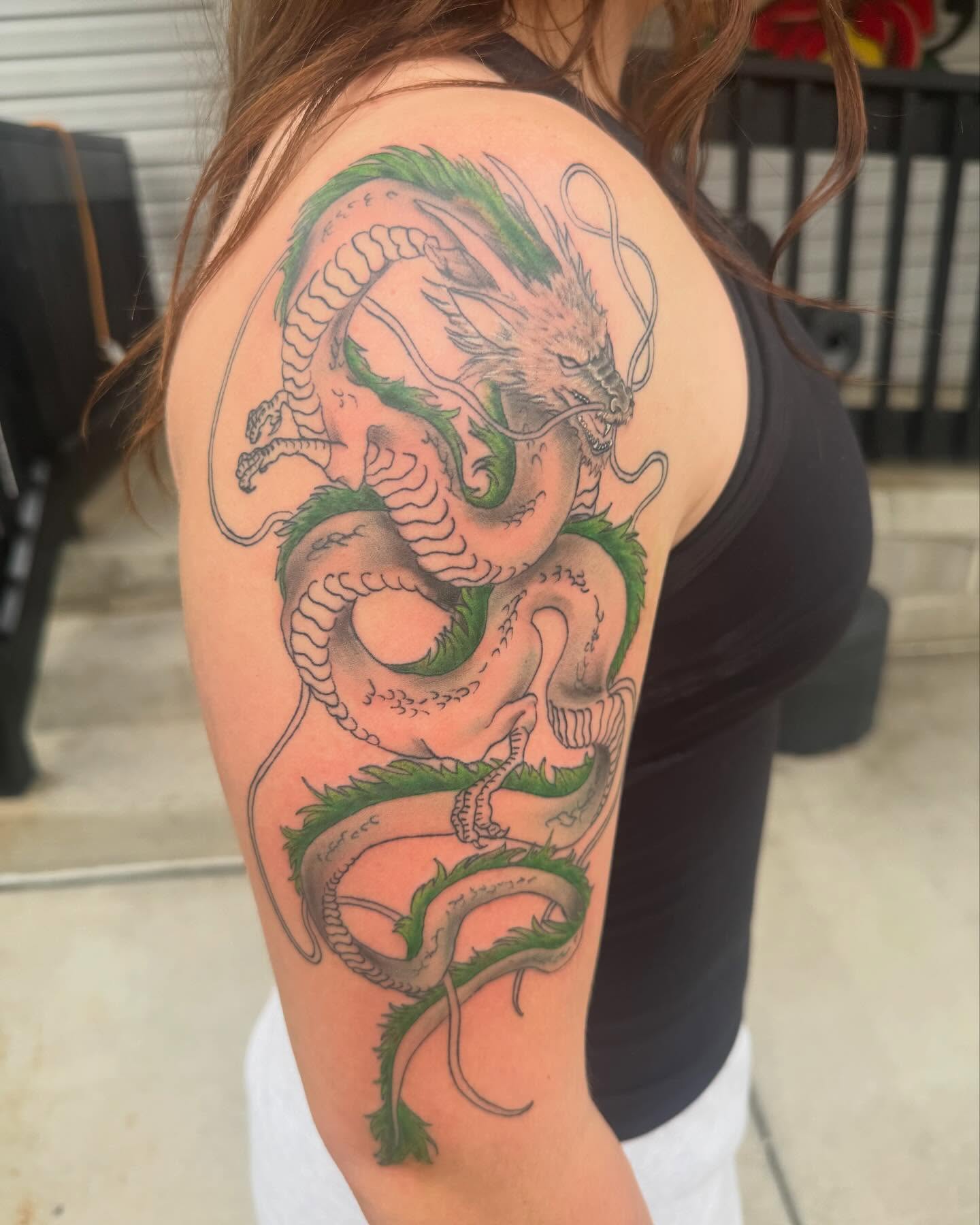 Dragon japanese irezumi tattoo on the shoulder by Brazun Locker Poloschan