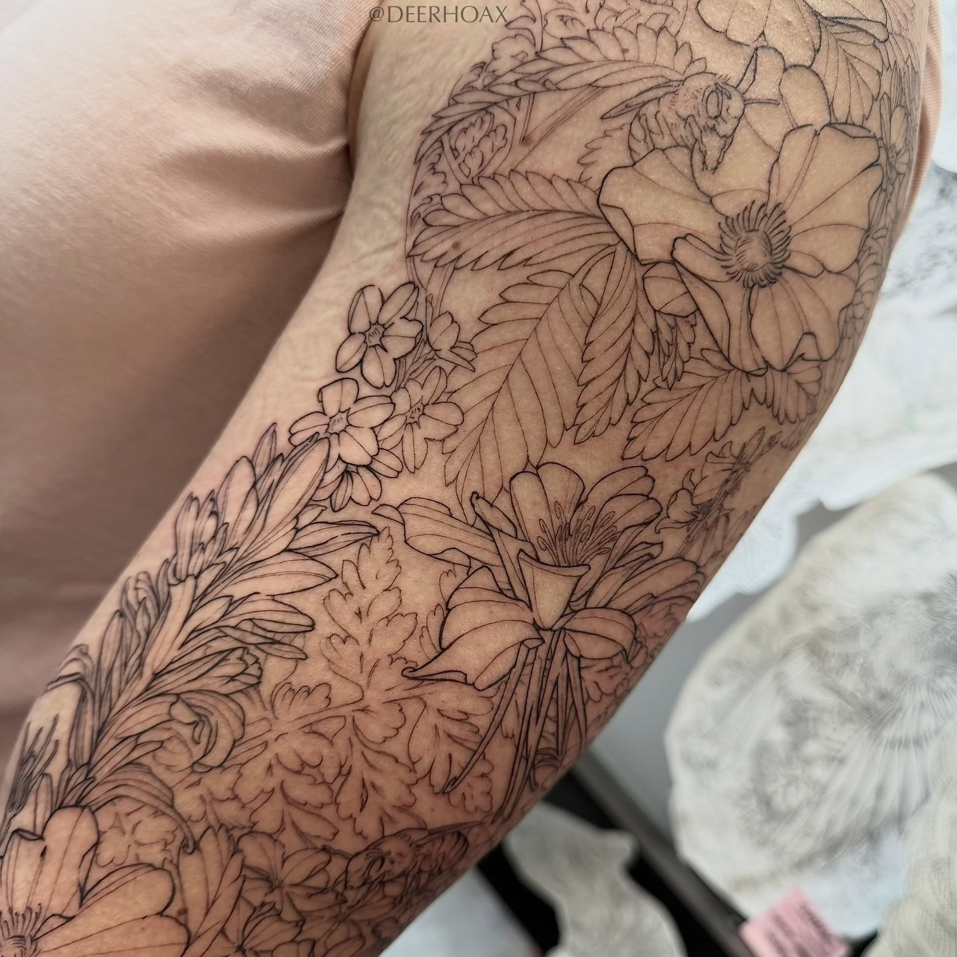Tattoo by @deerhoax — black_and_grey