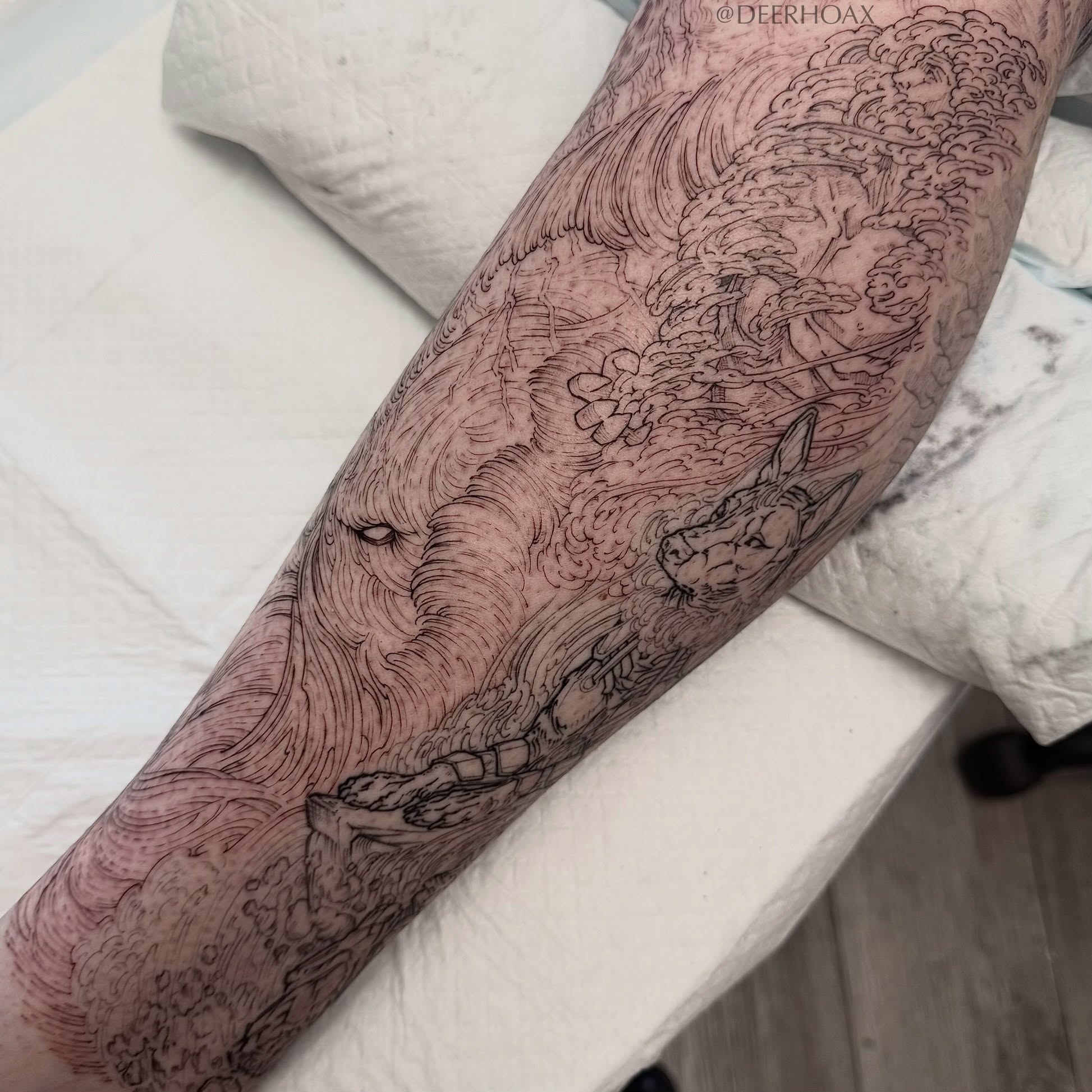 Tattoo by @deerhoax — black_and_grey, realism