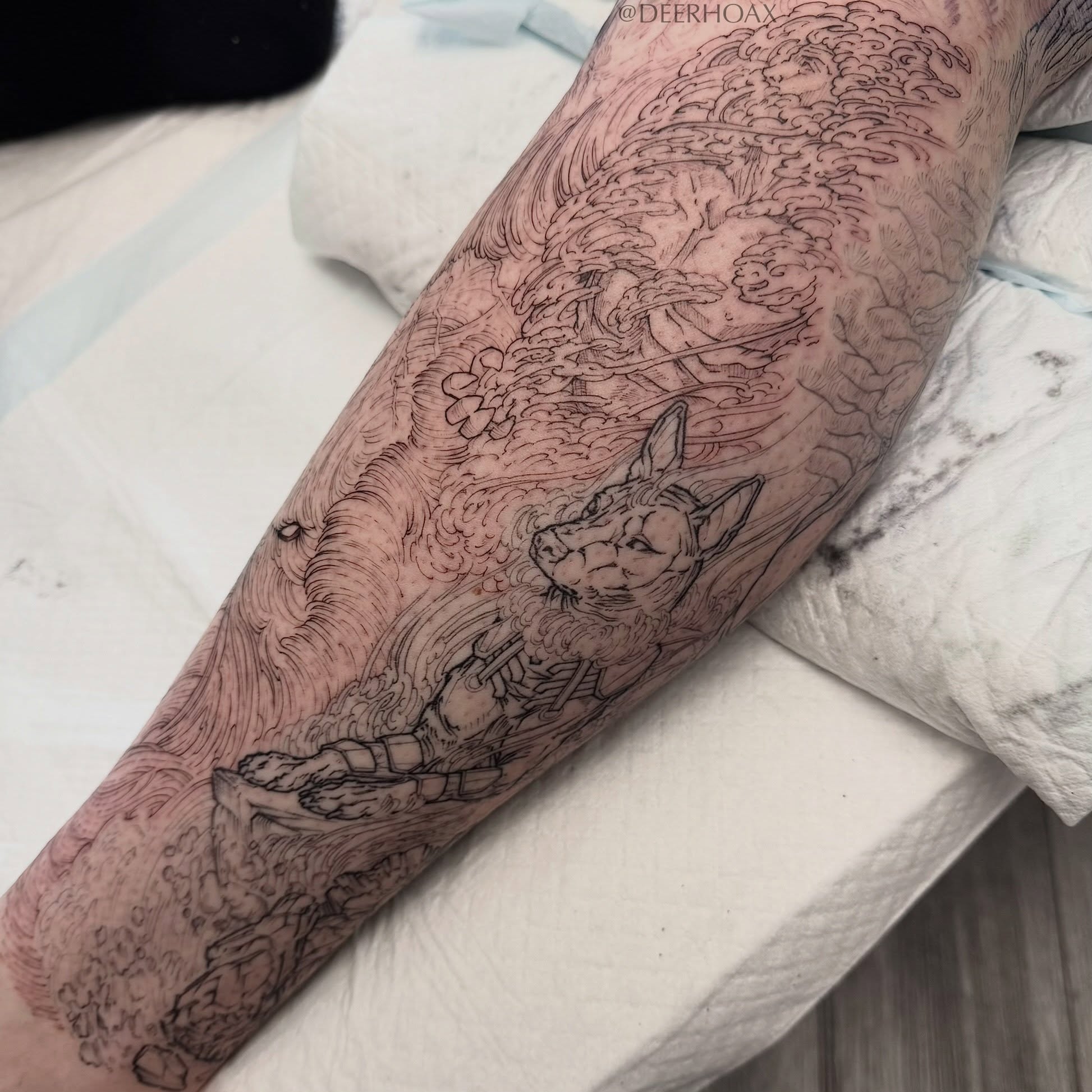 Tattoo by @deerhoax — black_and_grey, realism