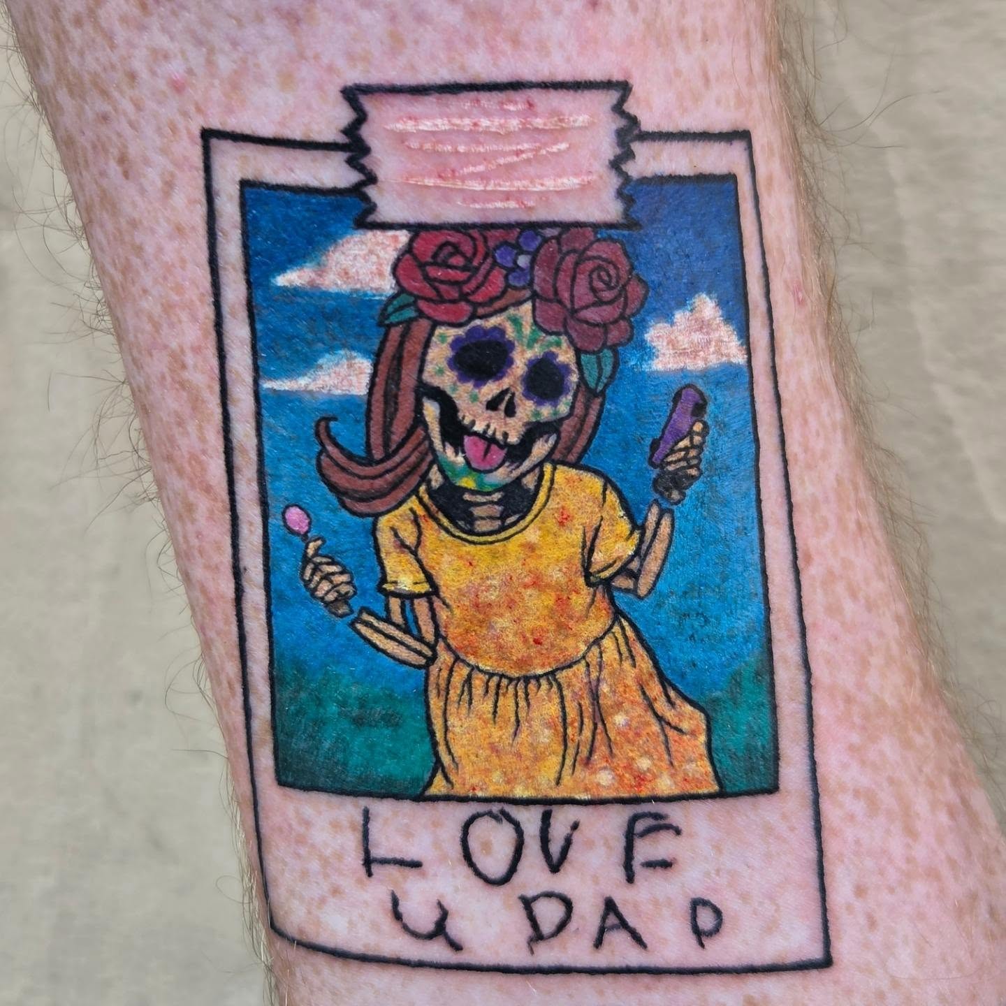 Catrina skull illustrative tattoo on the forearm by Raven FM-Tattoo Apprentice