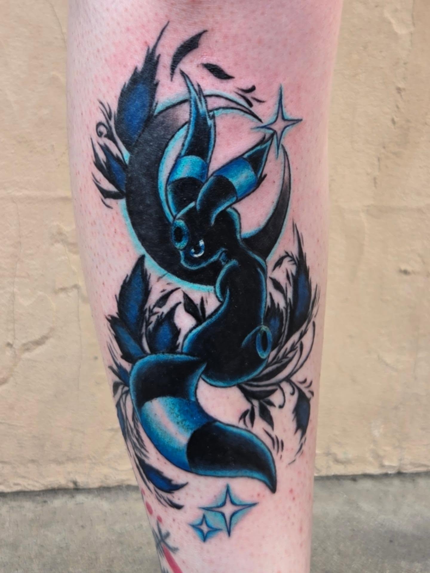 Kangaroo American traditional tattoo on the calf by Raven FM-Tattoo Apprentice