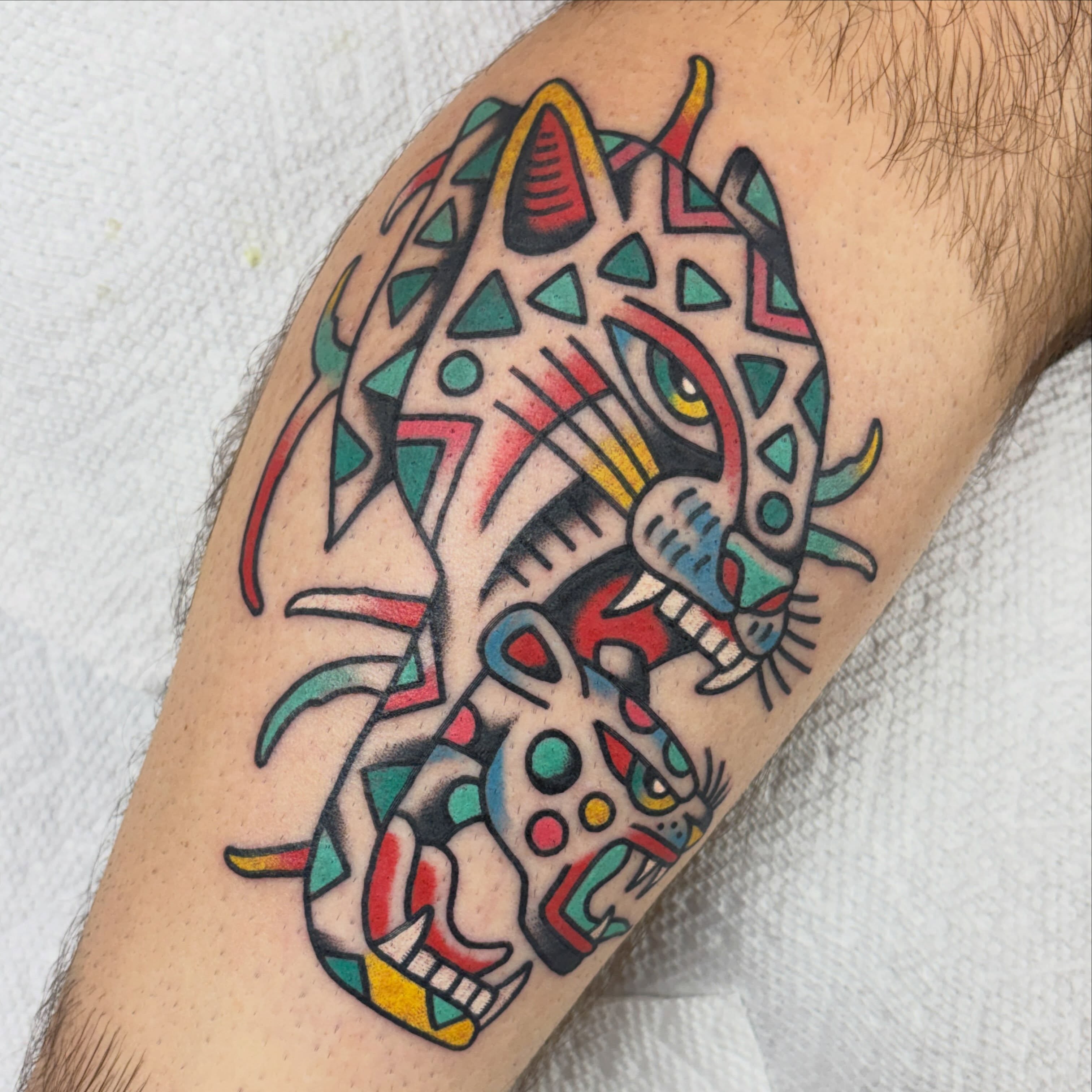 Tattoo by @brentallentattoos — american_traditional, geometric