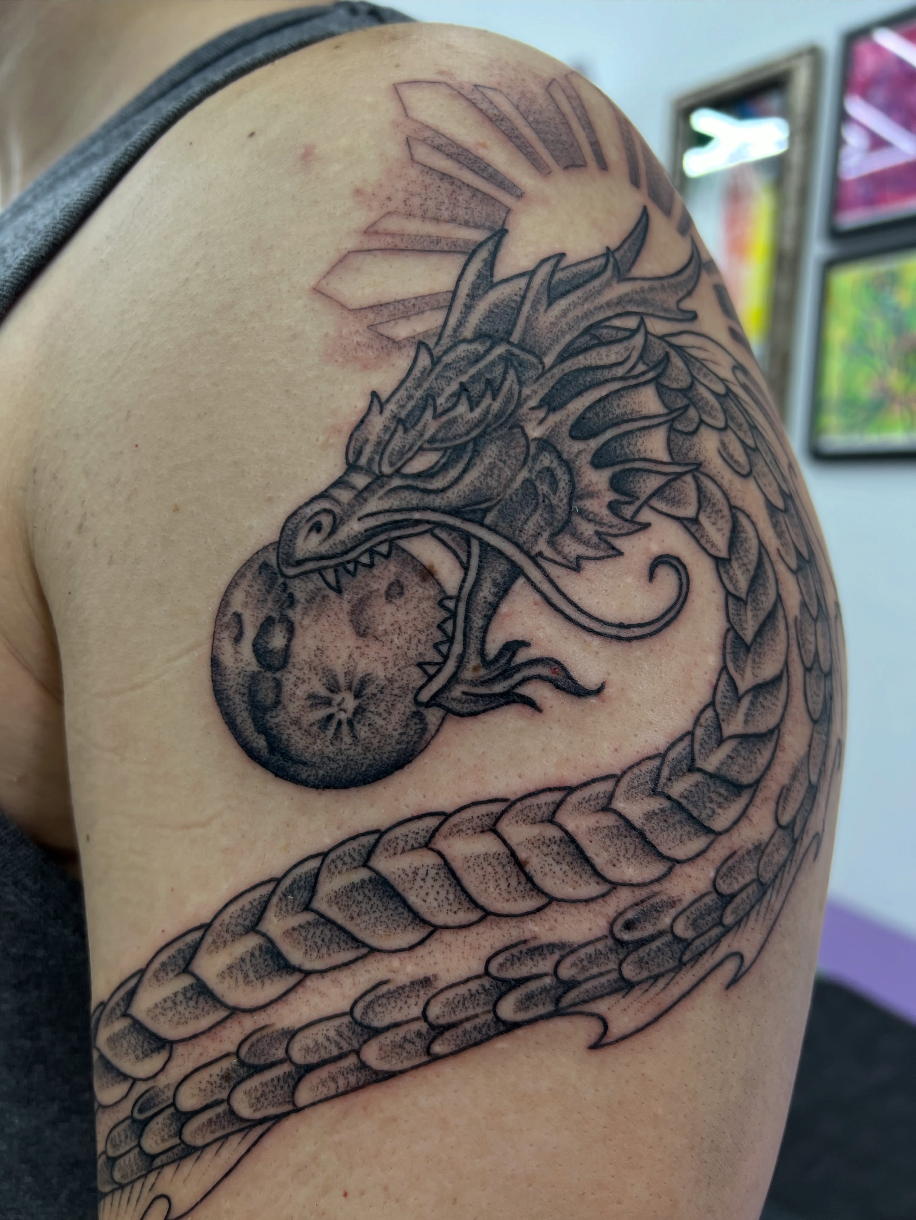Tattoo by @tattoosbynatewebb โ dotwork, black_and_grey