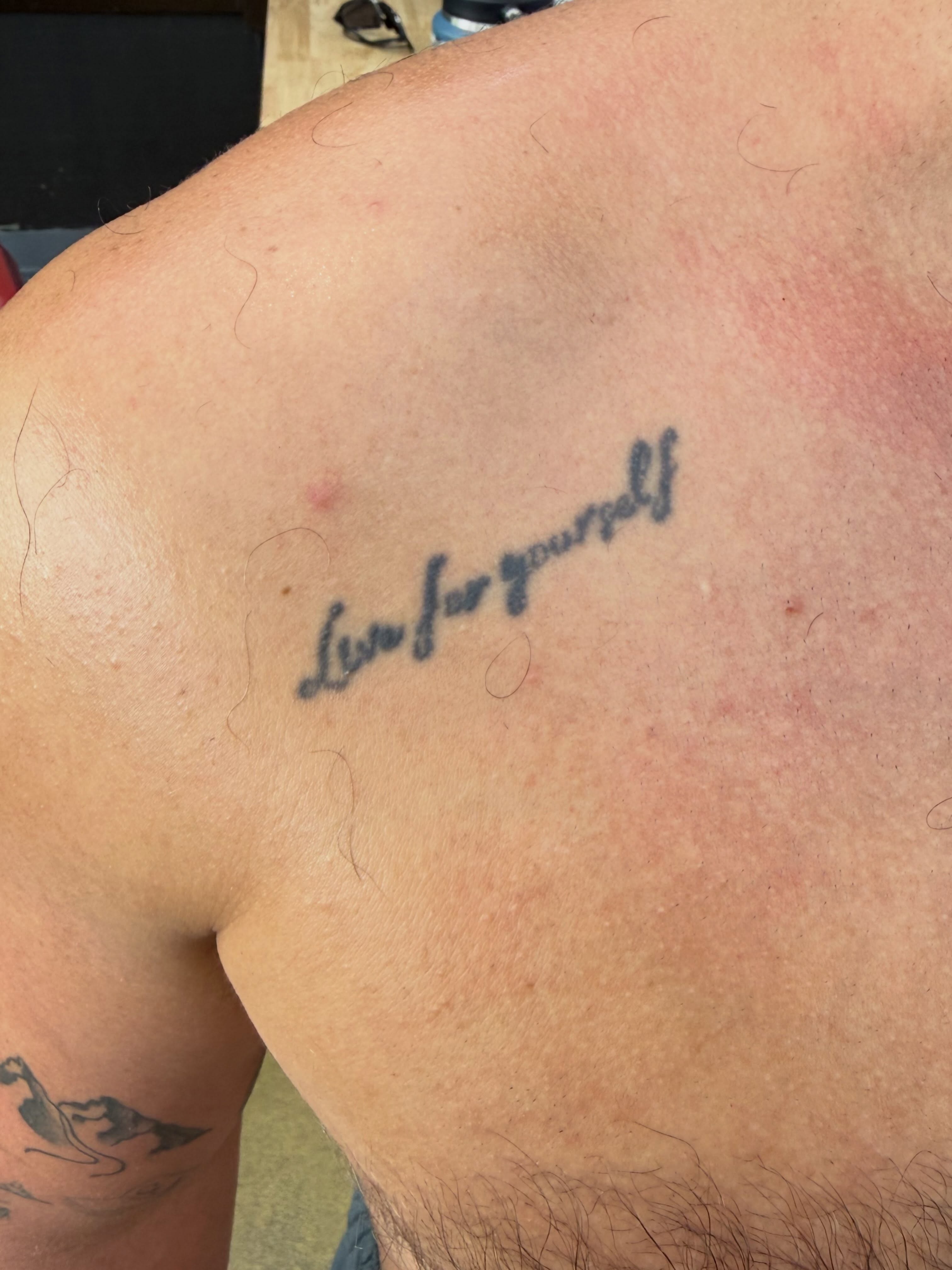Tattoo by @thablackbradpitt — lettering_script