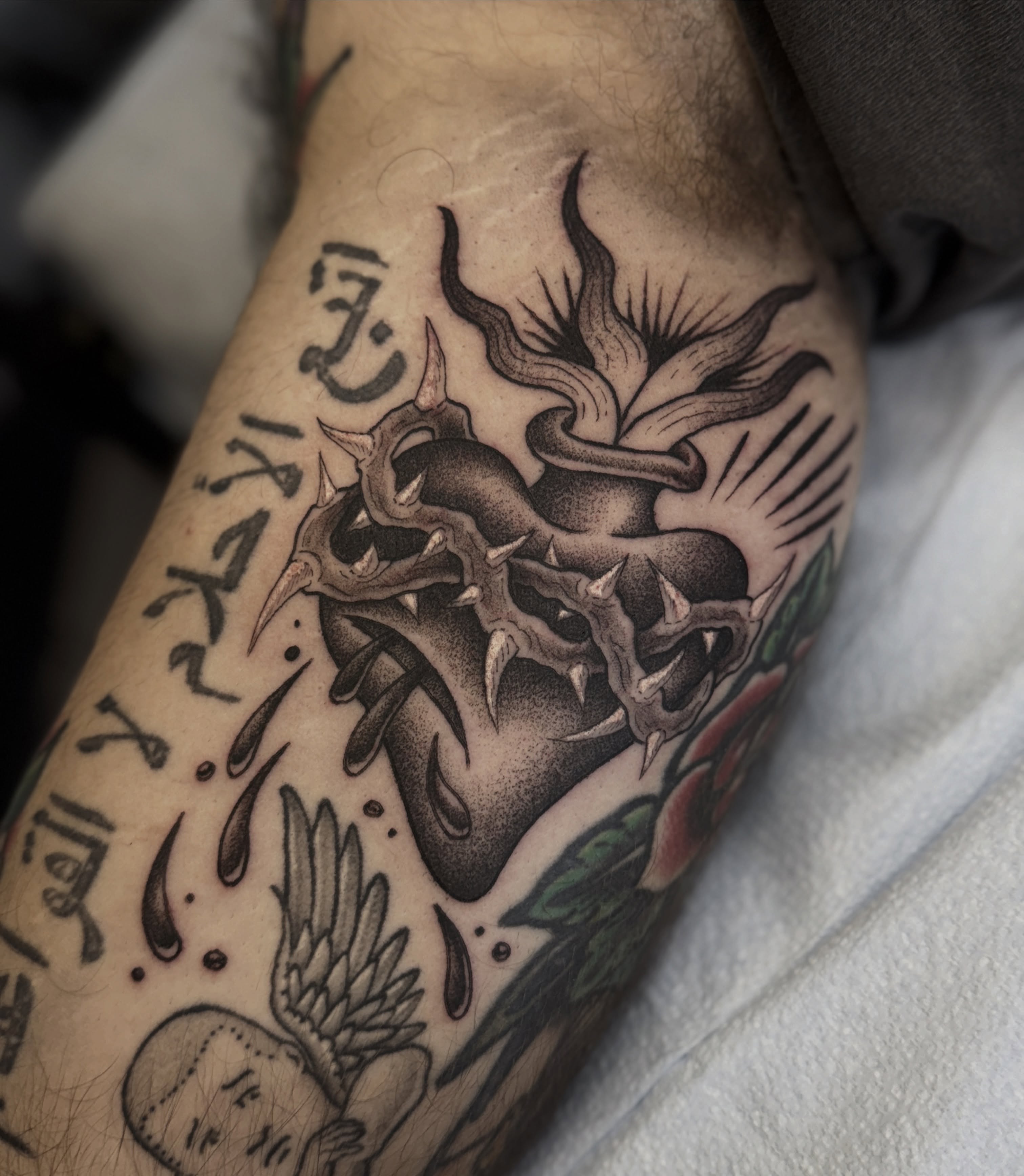 Tattoo by @welpfu — black_and_grey, neo_traditional