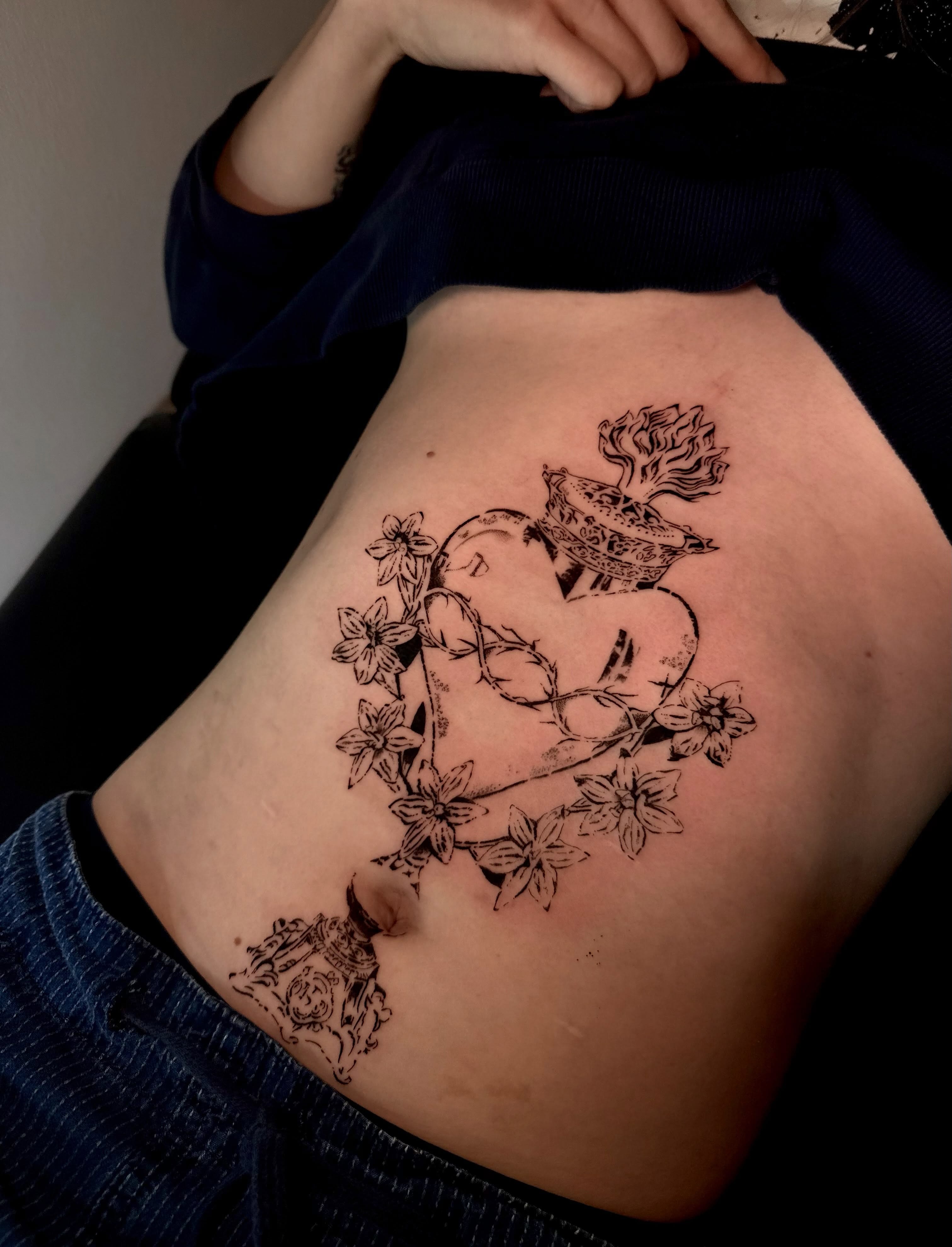 Tattoo by @juniperinkk — black_and_grey