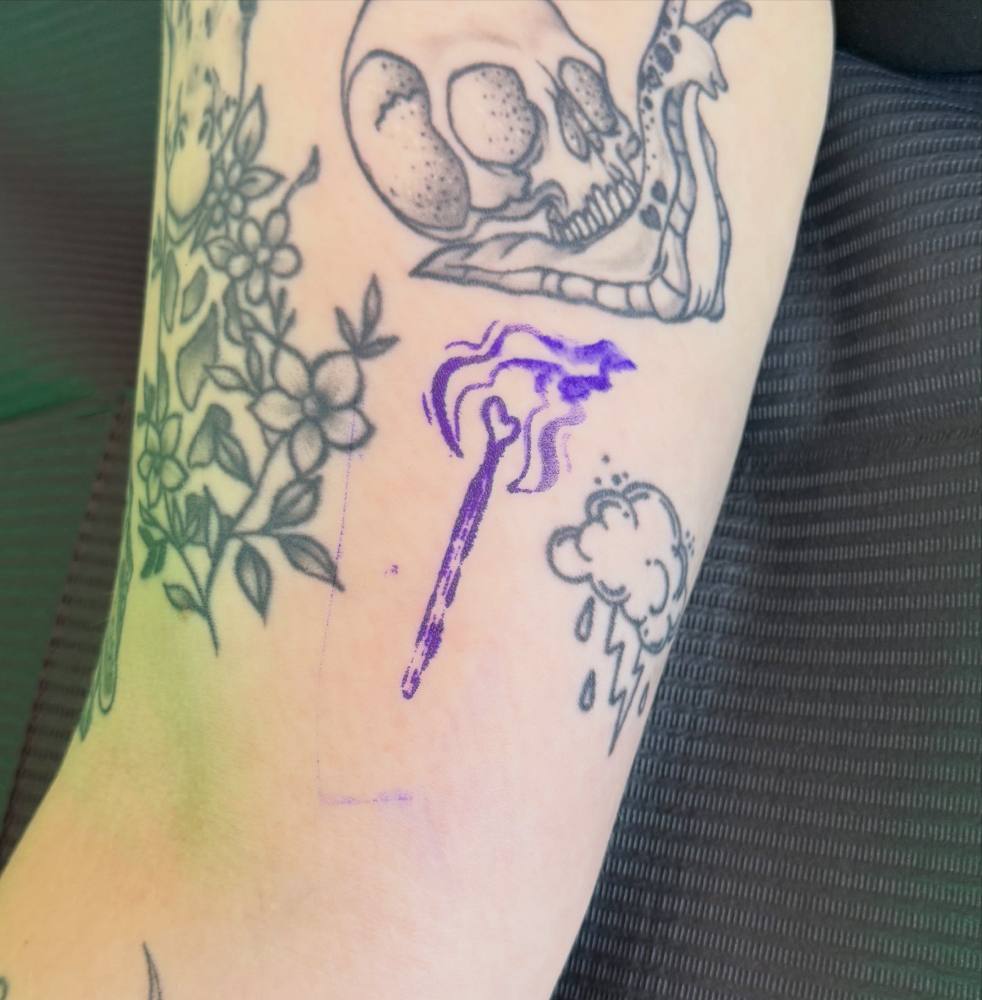 Magic wand dotwork tattoo on the forearm by Kate Marie