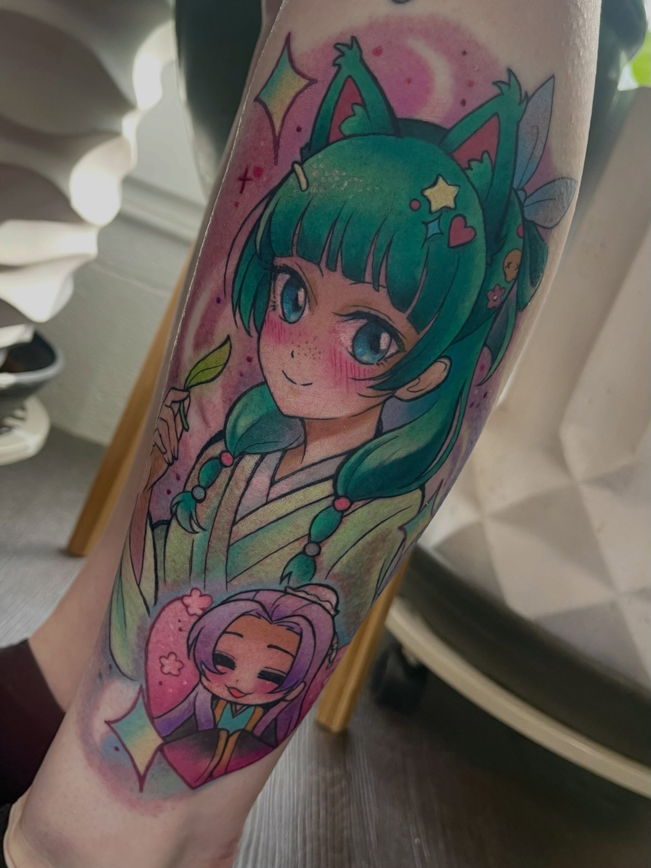 Tattoo by @sadfacetattoos — anime, illustrative