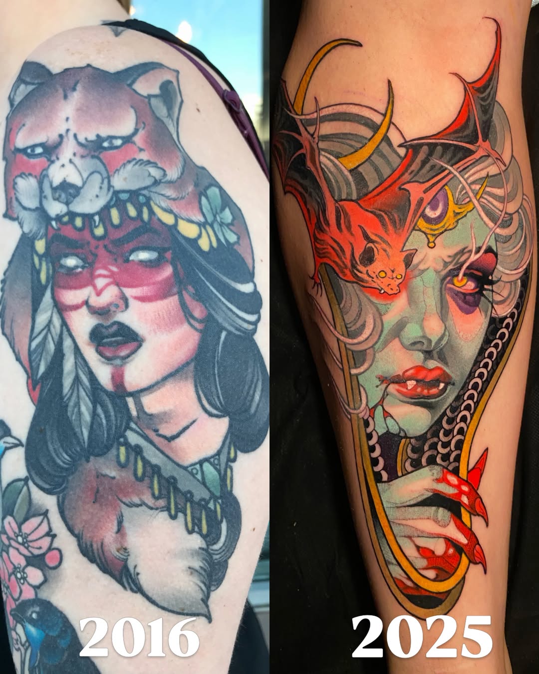 Tattoo by @aaronriddletattoos — american_traditional, dotwork