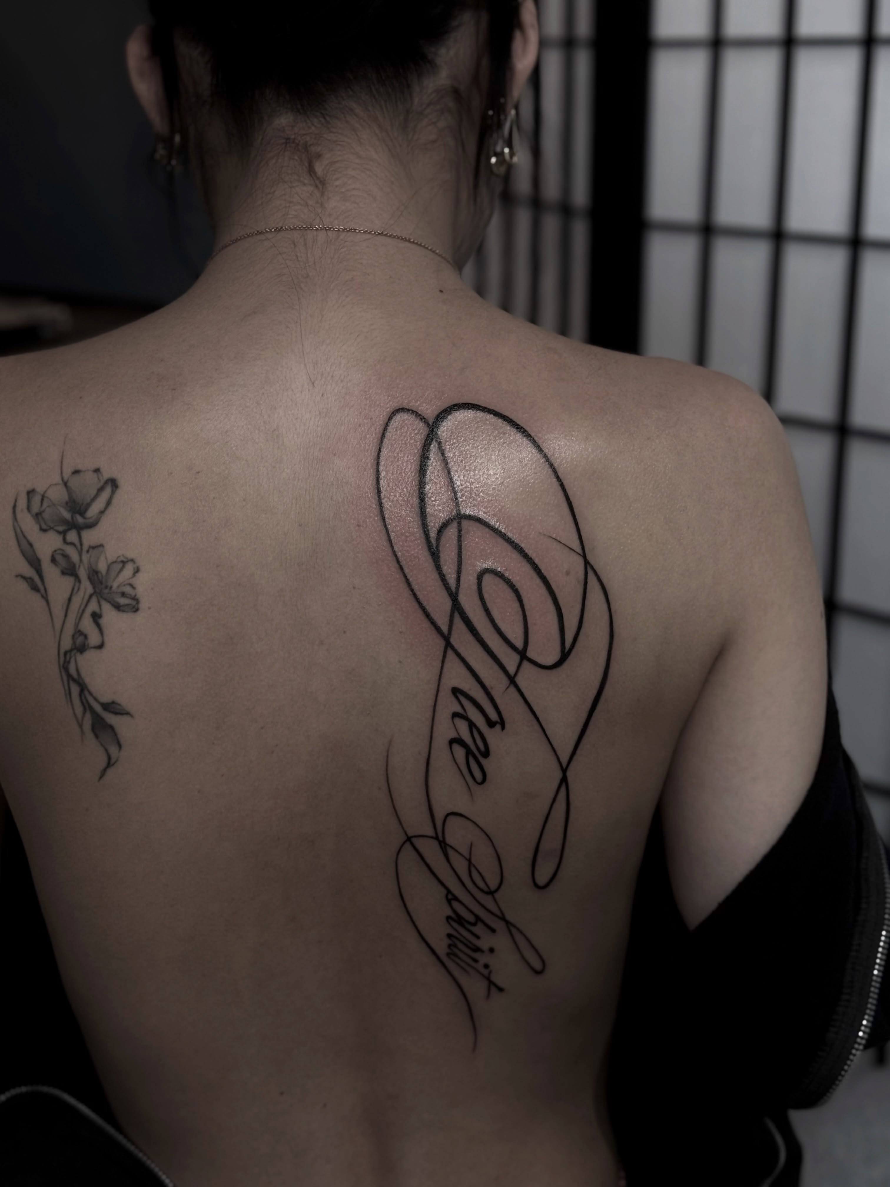 Script lettering lettering script tattoo on the back by Ink _daisy_