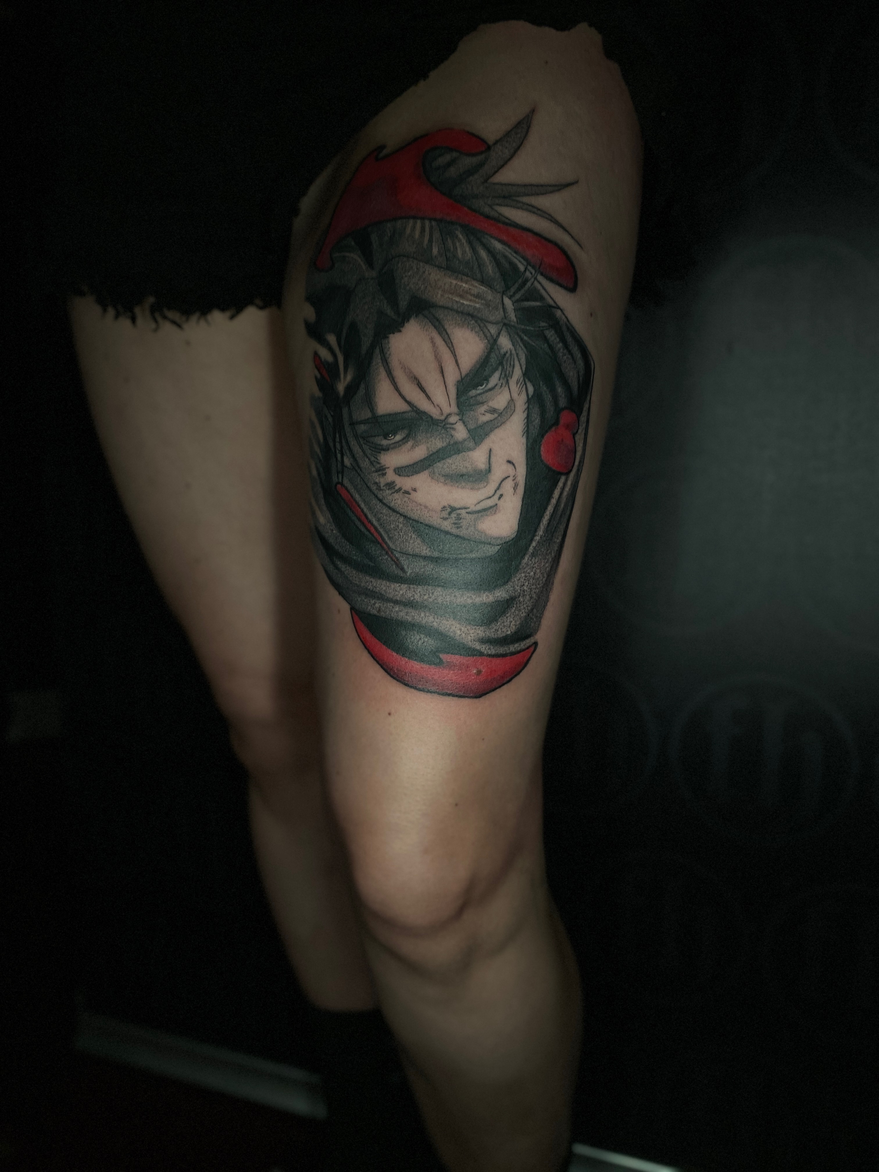 Anime character anime tattoo on the forearm by Kyle The Cartoon Guy