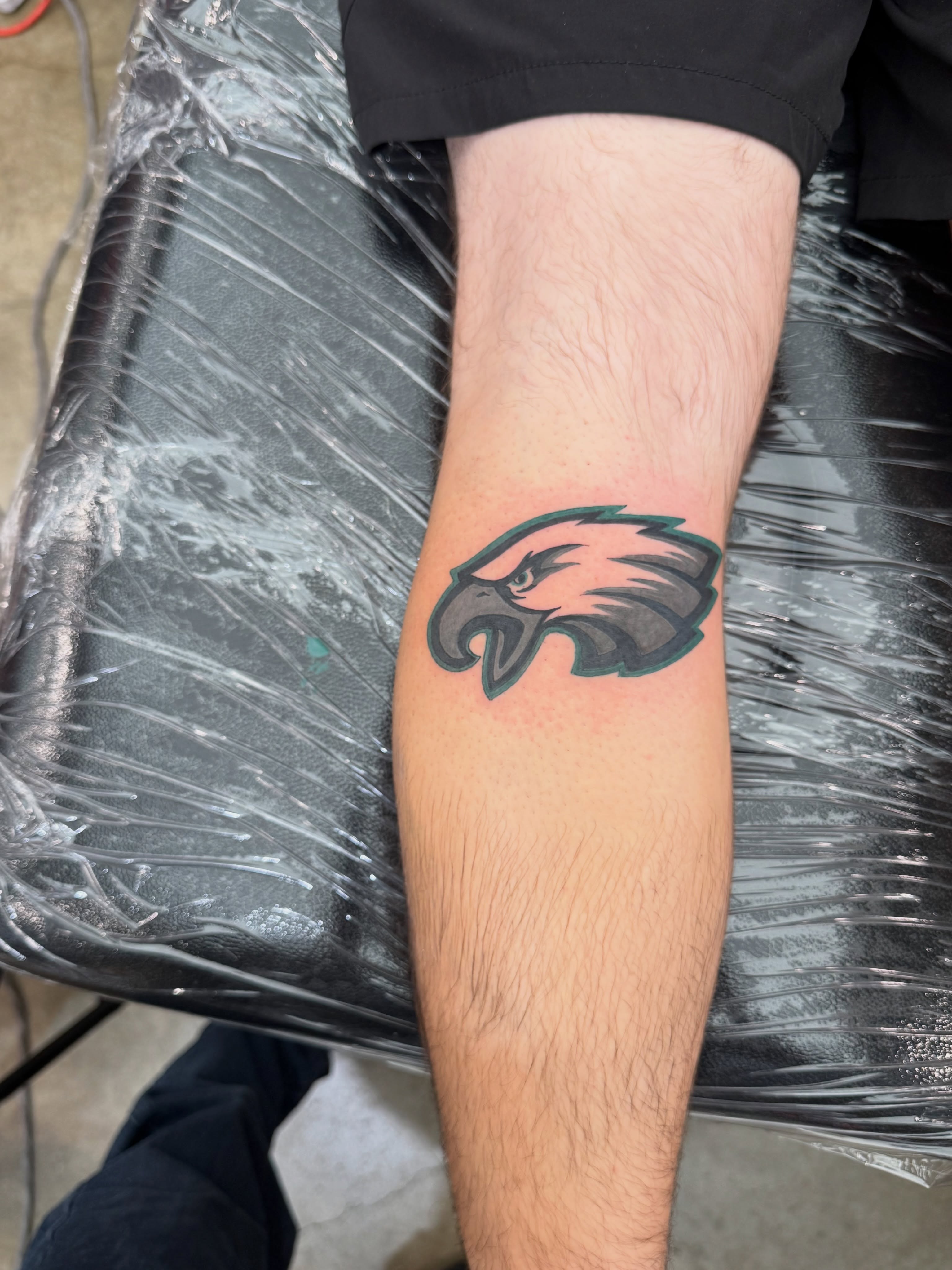 Eagle head American traditional tattoo on the forearm by North County Sd