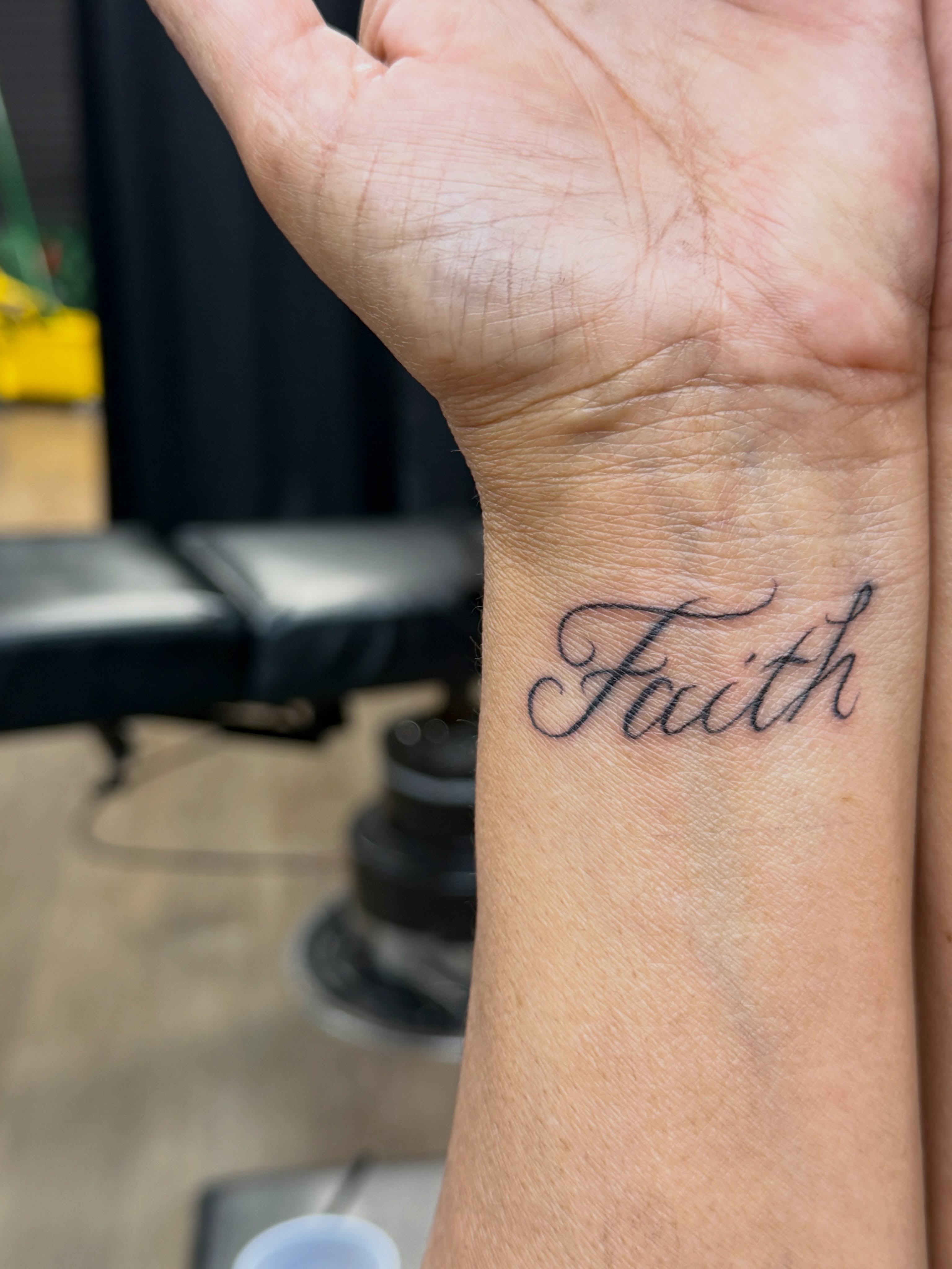 Tattoo by @fig_thetattooer — lettering_script