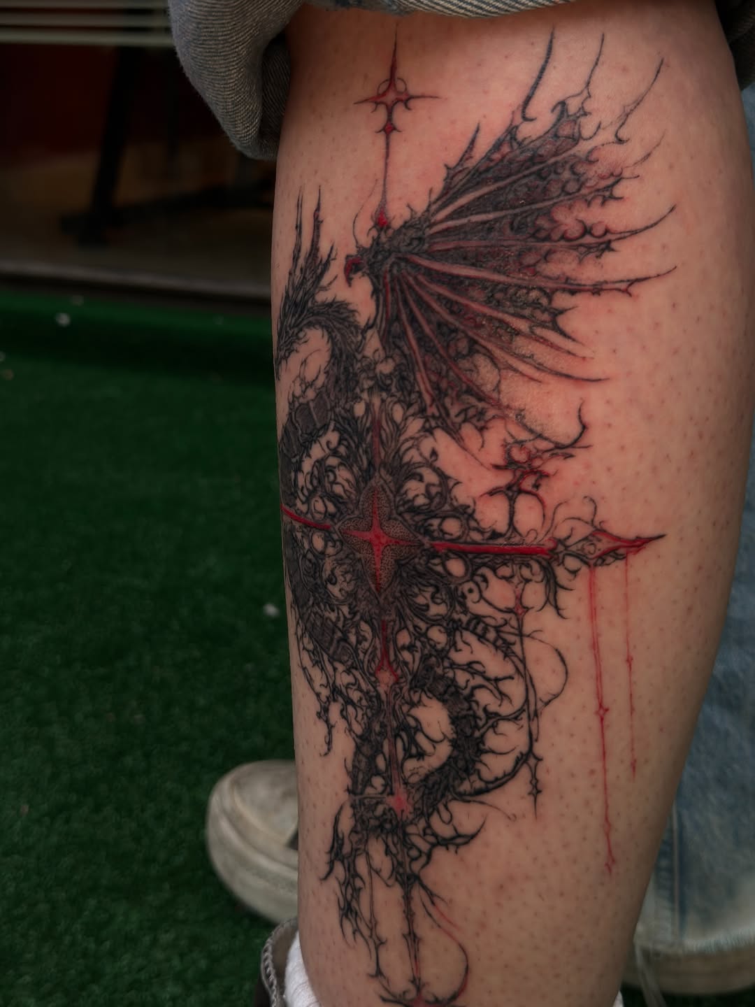 Tattoo by @relicglow_ink — blackwork, dark_realism