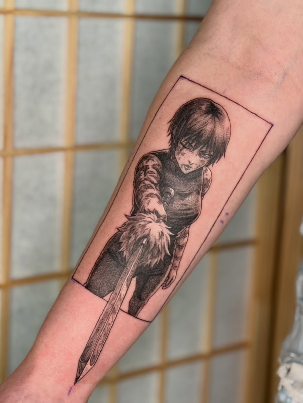 Tattoo by @pollenpowder — anime