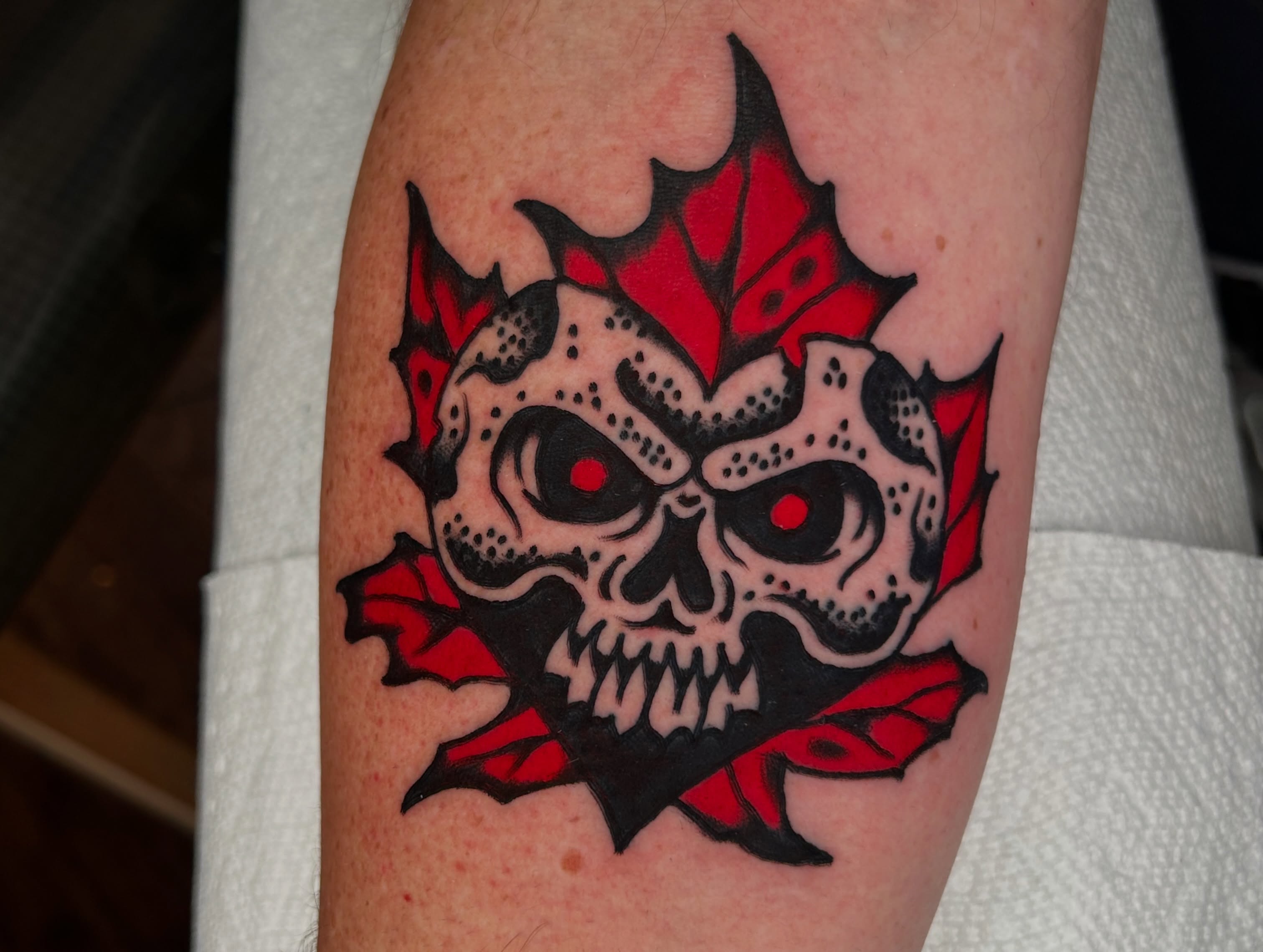 Tattoo by @bagofbones — american_traditional, dotwork