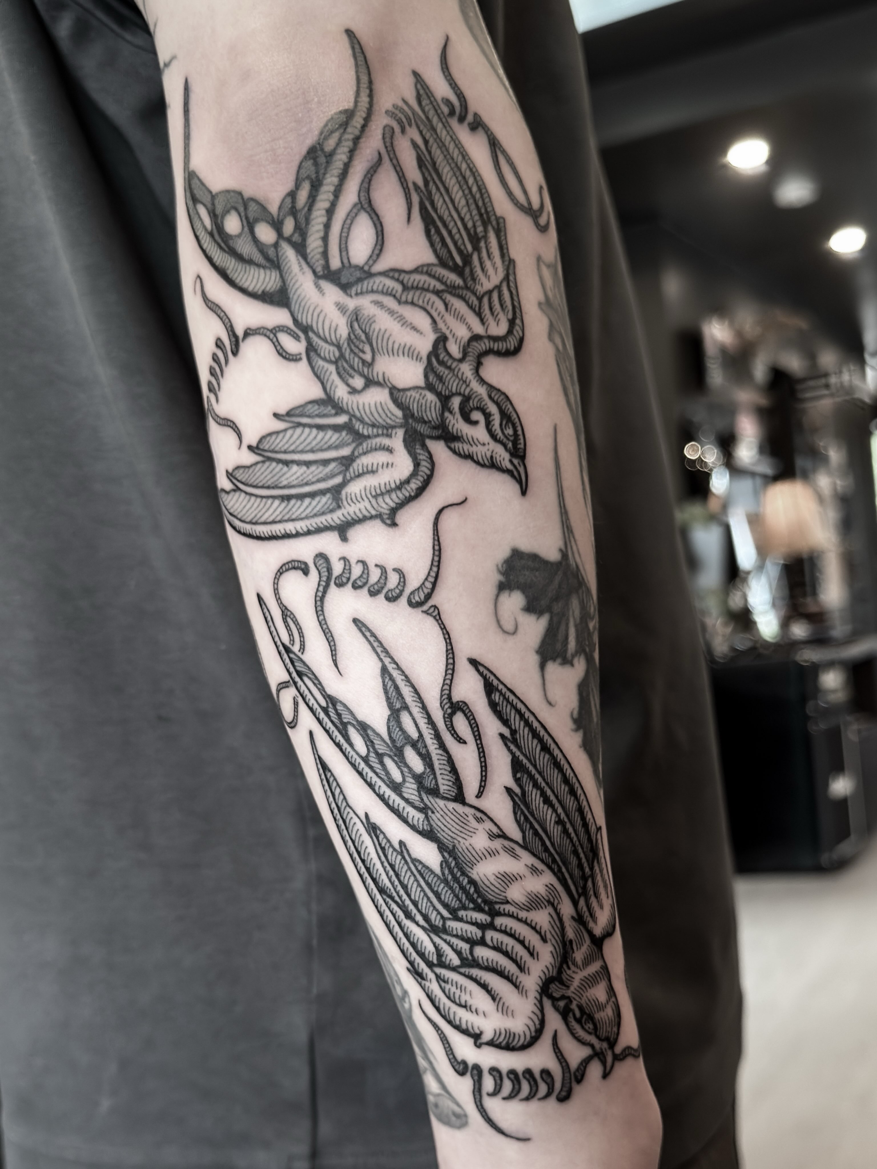 Tattoo by @dokk_vintage — black_and_grey