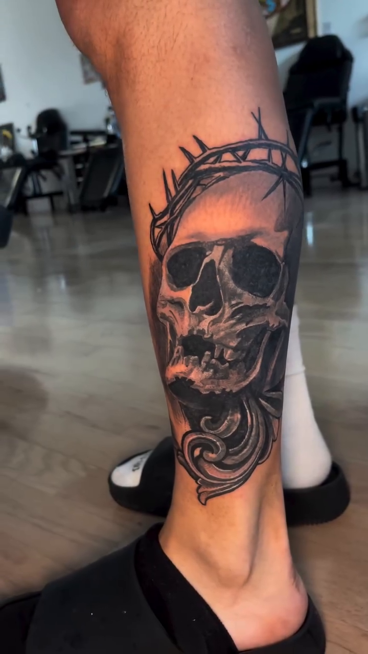 Tattoo by @teeski_ink — realism, black_and_grey