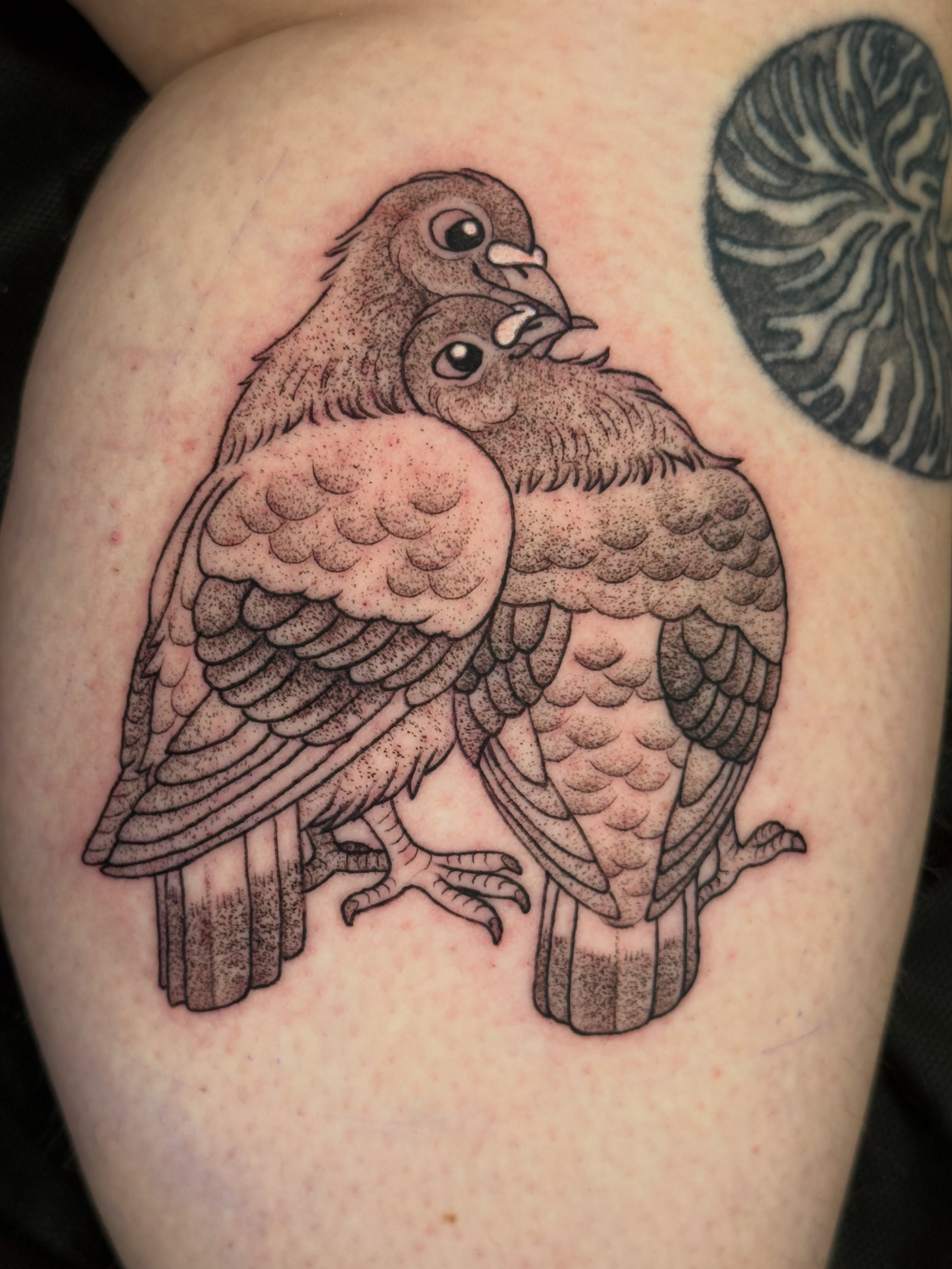 Tattoo by @beachw00f — dotwork, black_and_grey