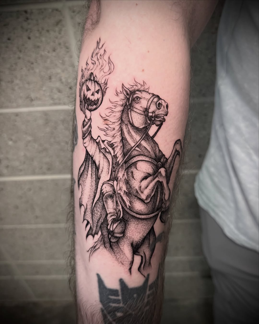 Tattoo by @spikes.and.daisies — dotwork, black_and_grey